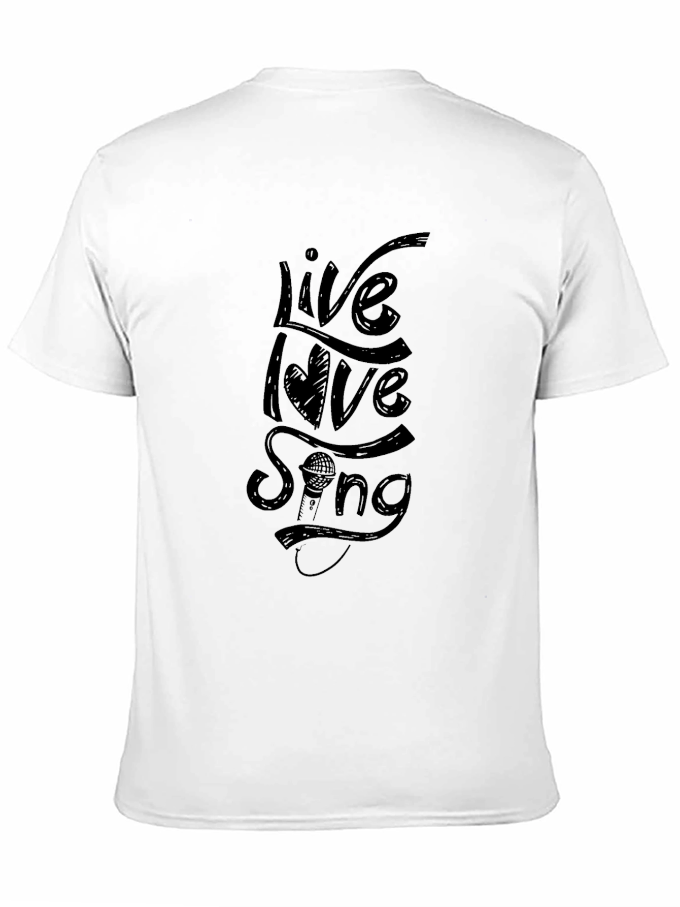 Live Love Sing Graphic Tee - Black Cotton T-Shirt
