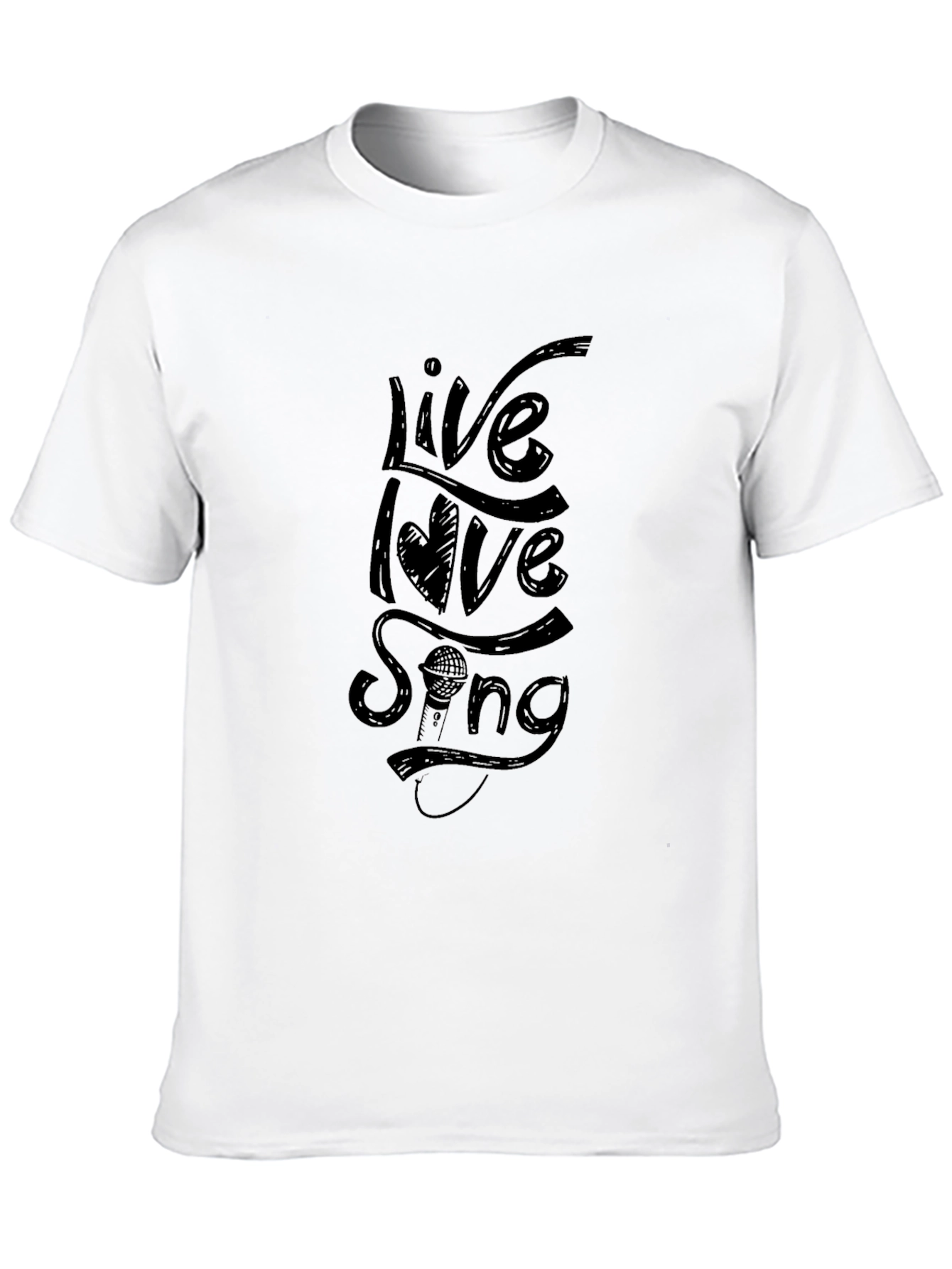 Live Love Sing Graphic Tee - Black Cotton T-Shirt
