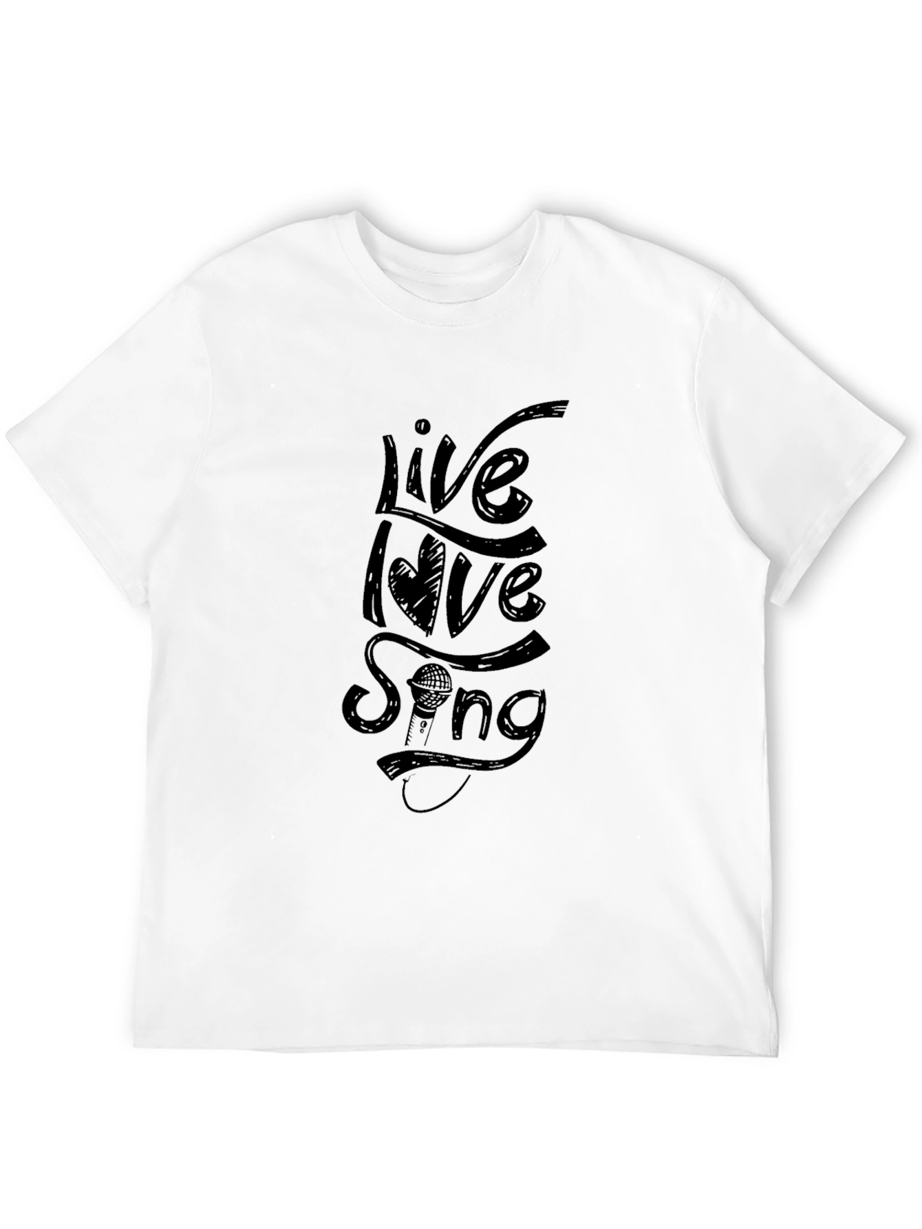 Live Love Sing Graphic Tee - Black Cotton T-Shirt