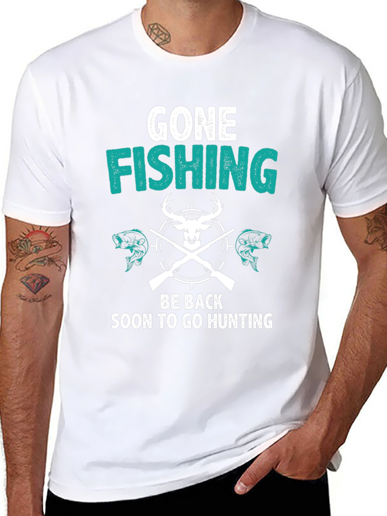 Gone Fishing Back to Hunting T-Shirt