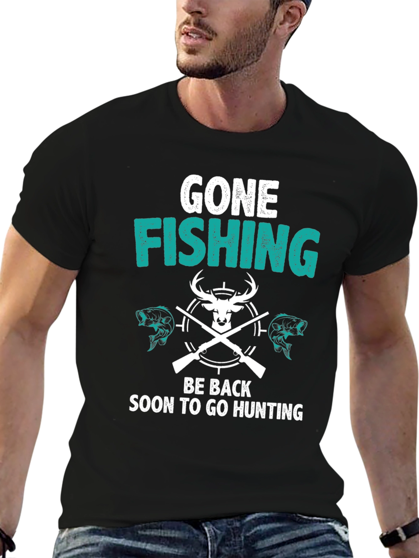 Gone Fishing Back to Hunting T-Shirt