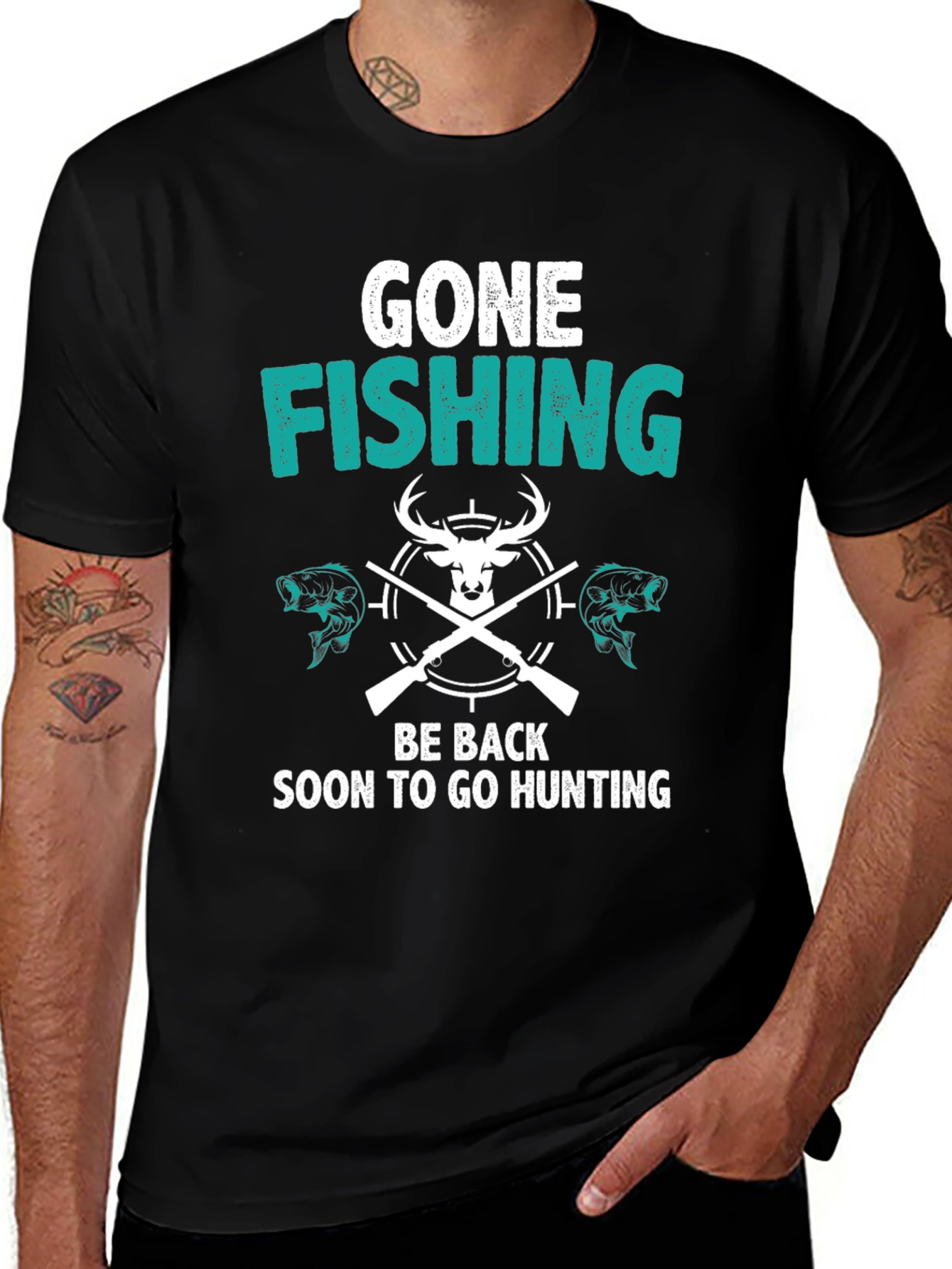 Gone Fishing Back to Hunting T-Shirt