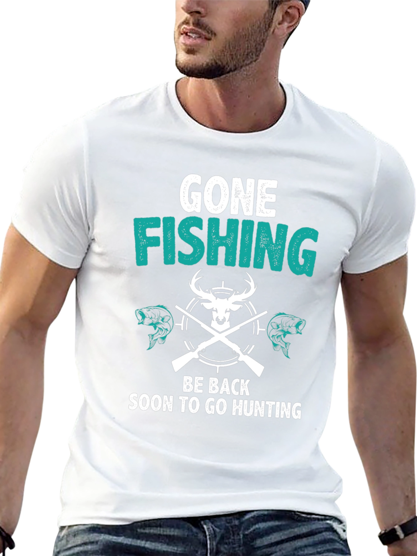 Gone Fishing Back to Hunting T-Shirt