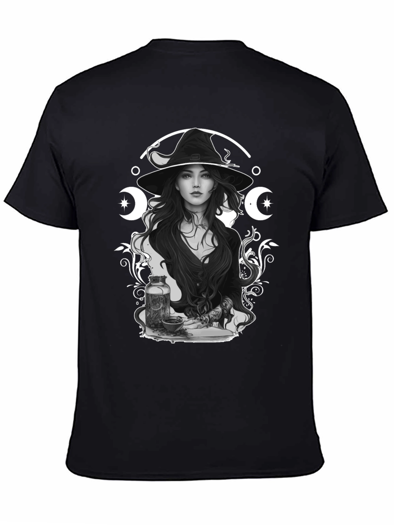 Witchcraft Graphic Print Black T-Shirt