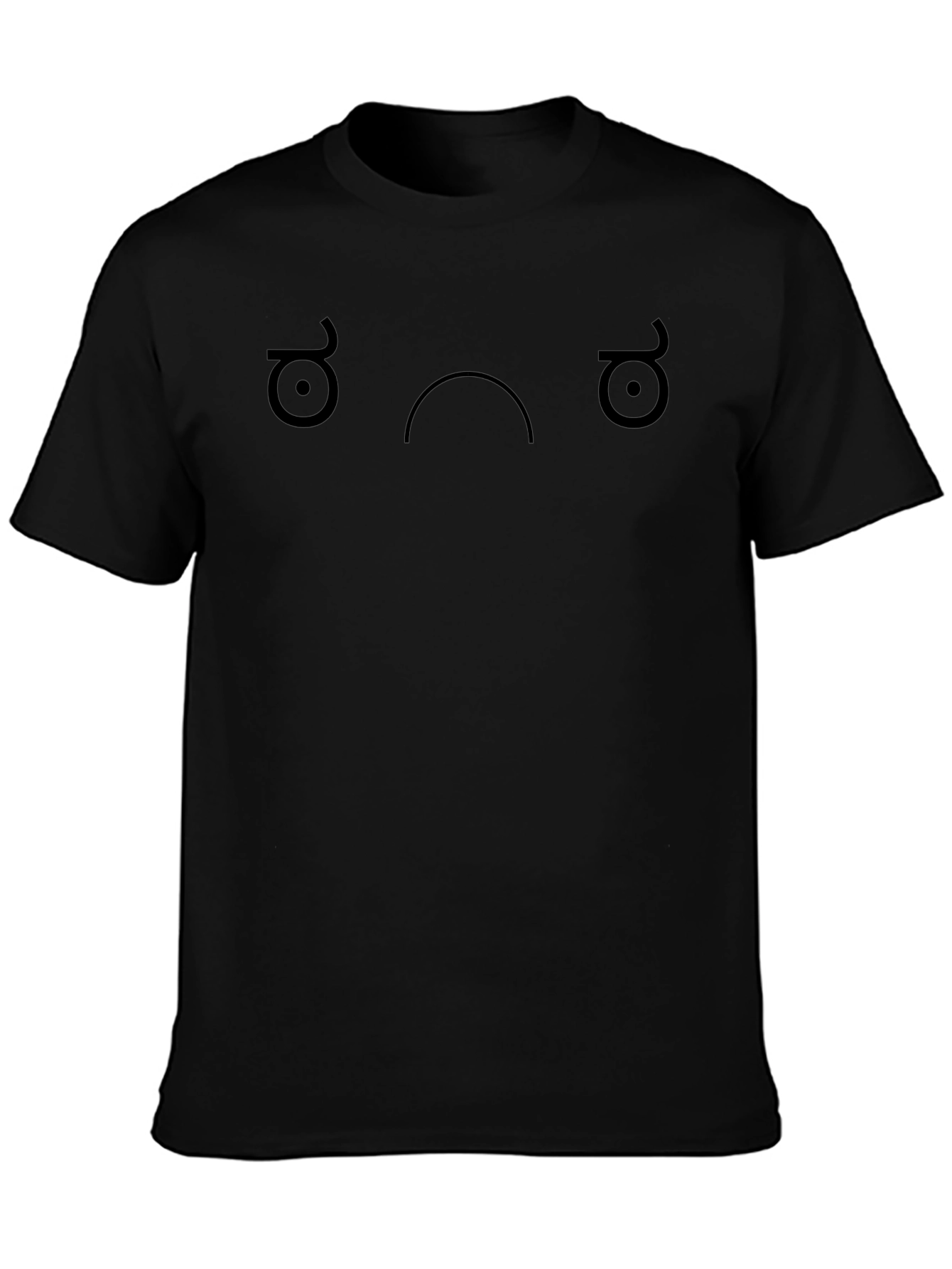 Melancholy Face Graphic Tee - Black