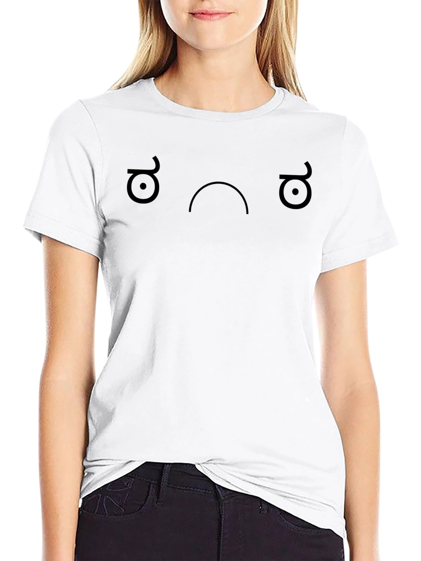 Melancholy Face Graphic Tee - Black