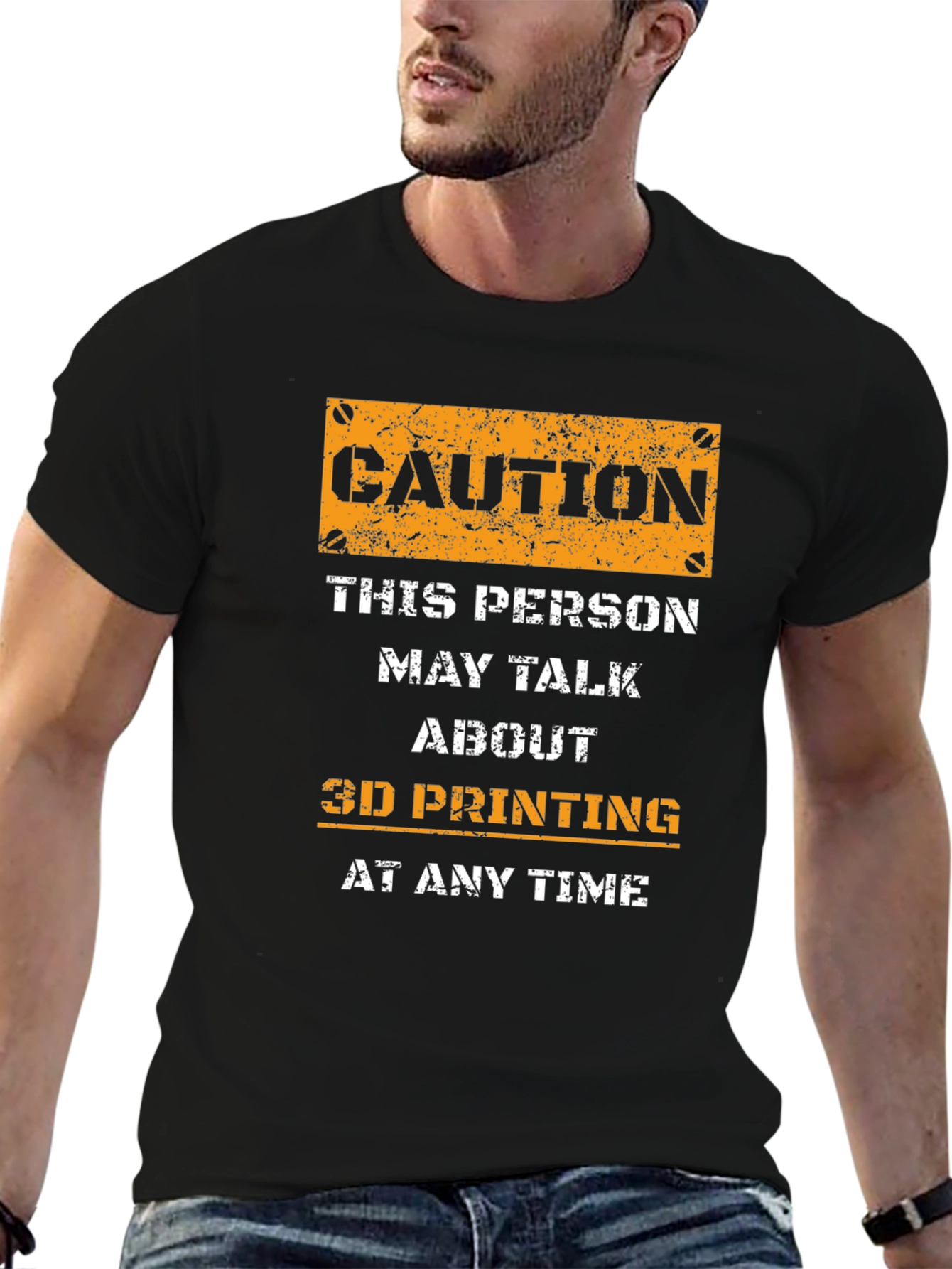 Caution 3D Printing T-Shirt