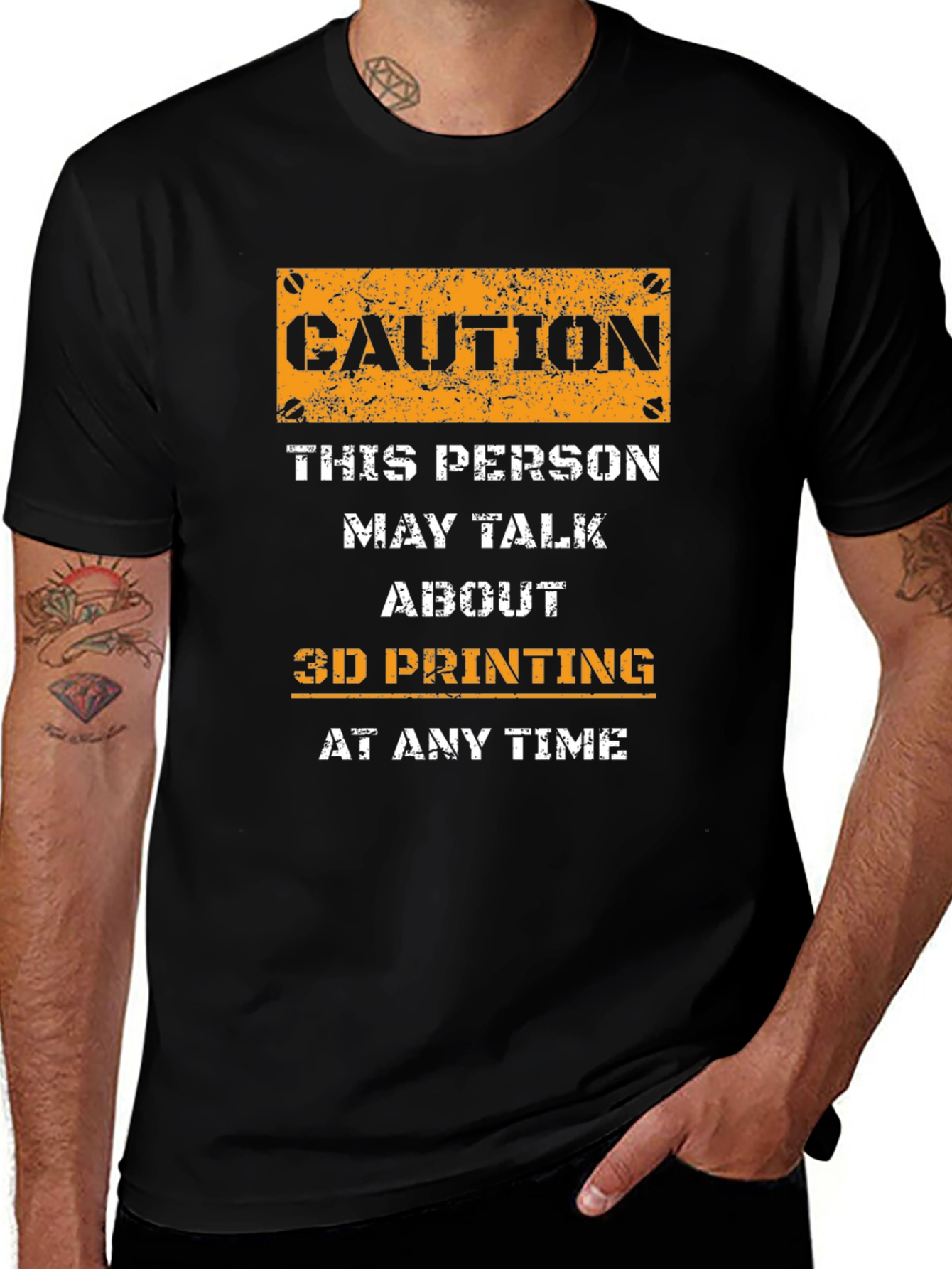 Caution 3D Printing T-Shirt