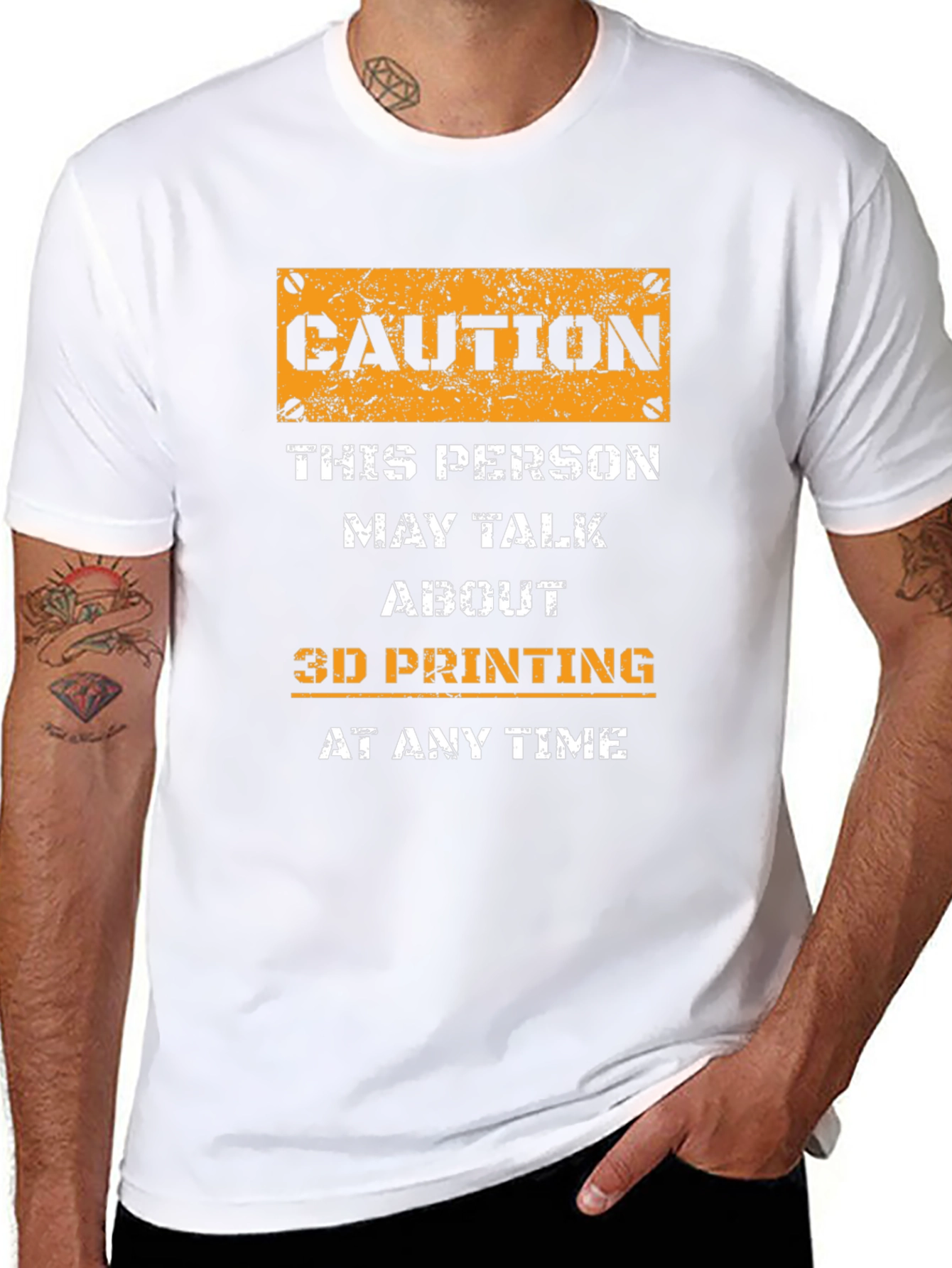Caution 3D Printing T-Shirt