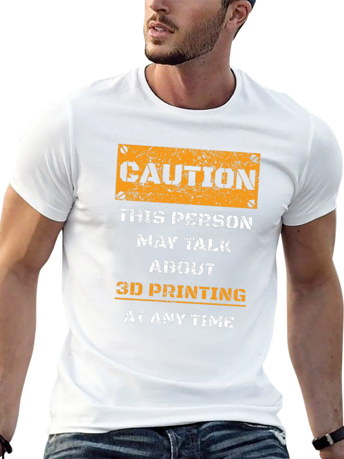 Caution 3D Printing T-Shirt