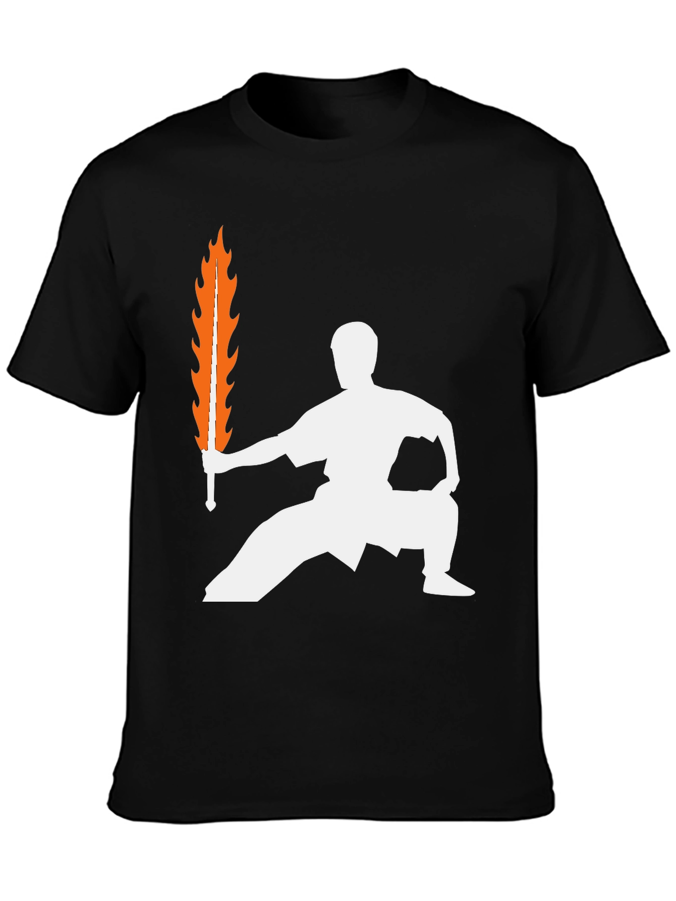 Martial Arts Fire Sword Graphic T-Shirt