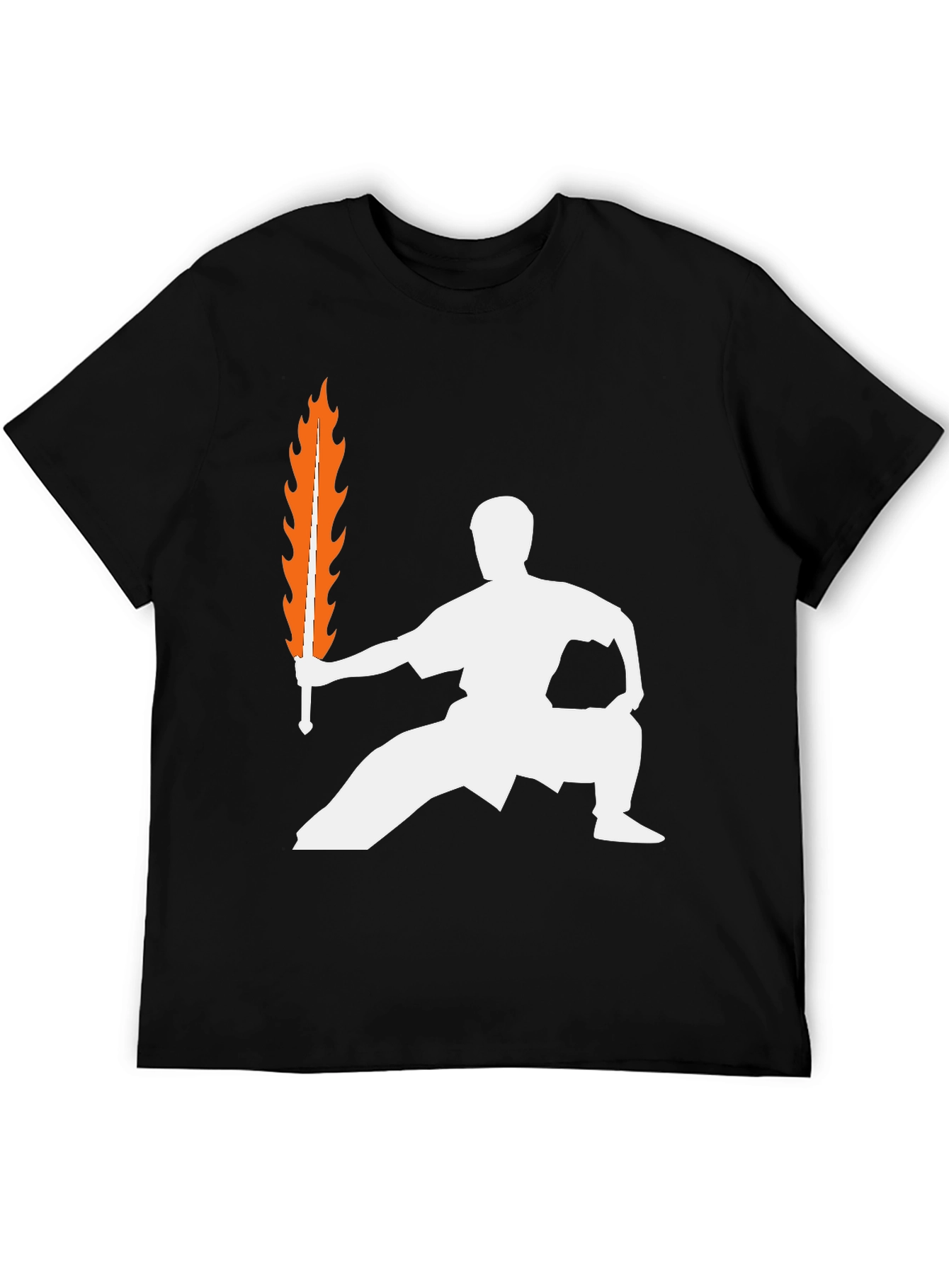 Martial Arts Fire Sword Graphic T-Shirt