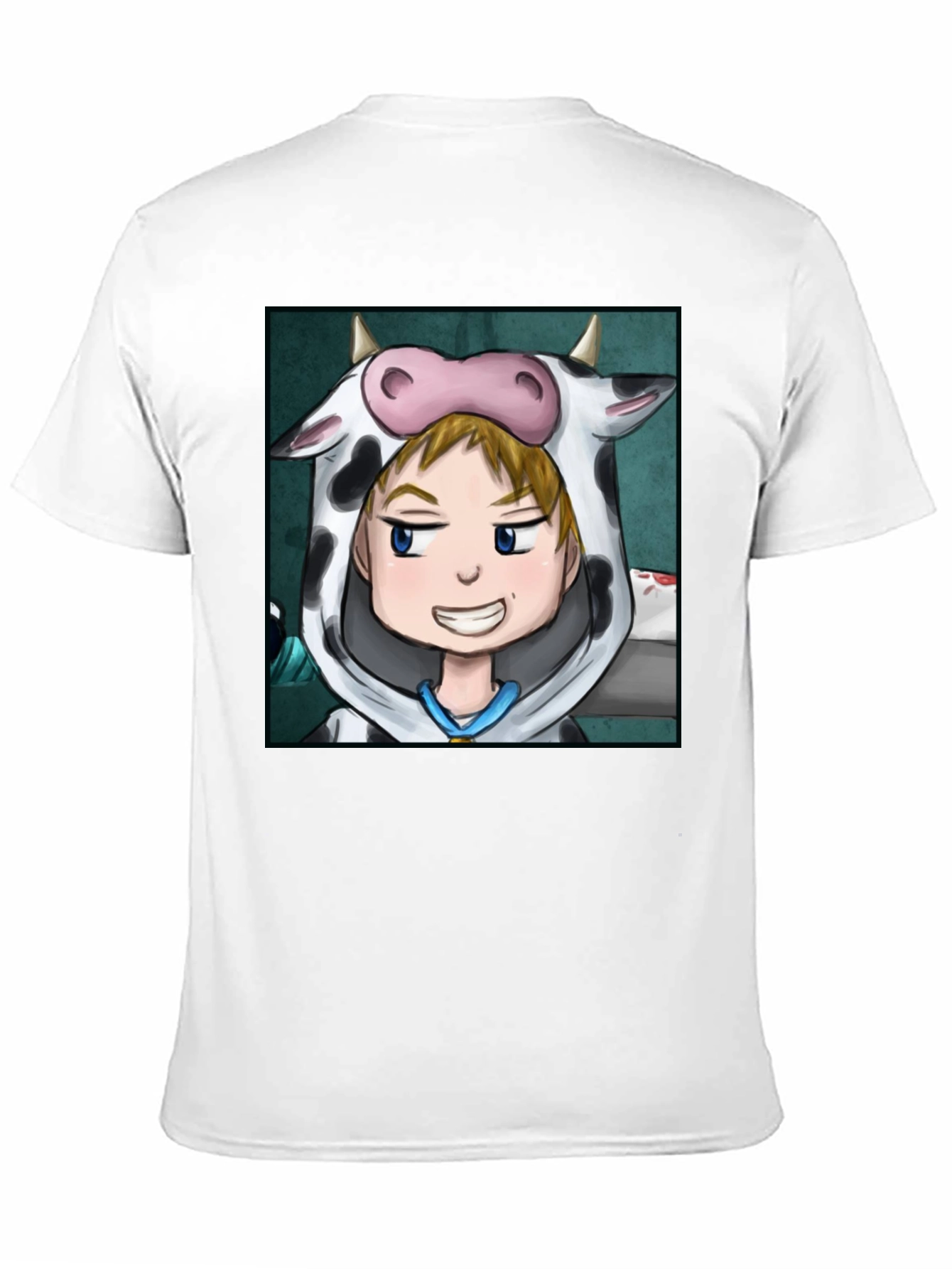 Cow Costume Character Black T-Shirt