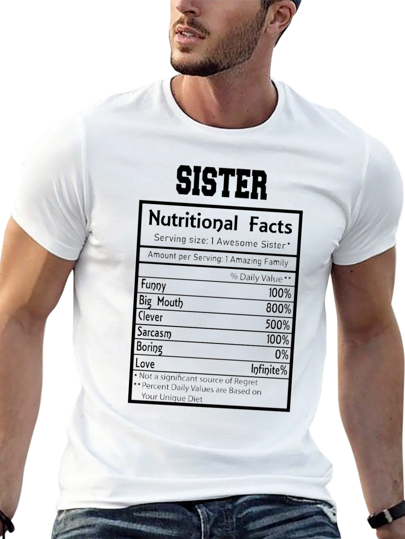 Sister Nutritional Facts T-Shirt Funny Gift