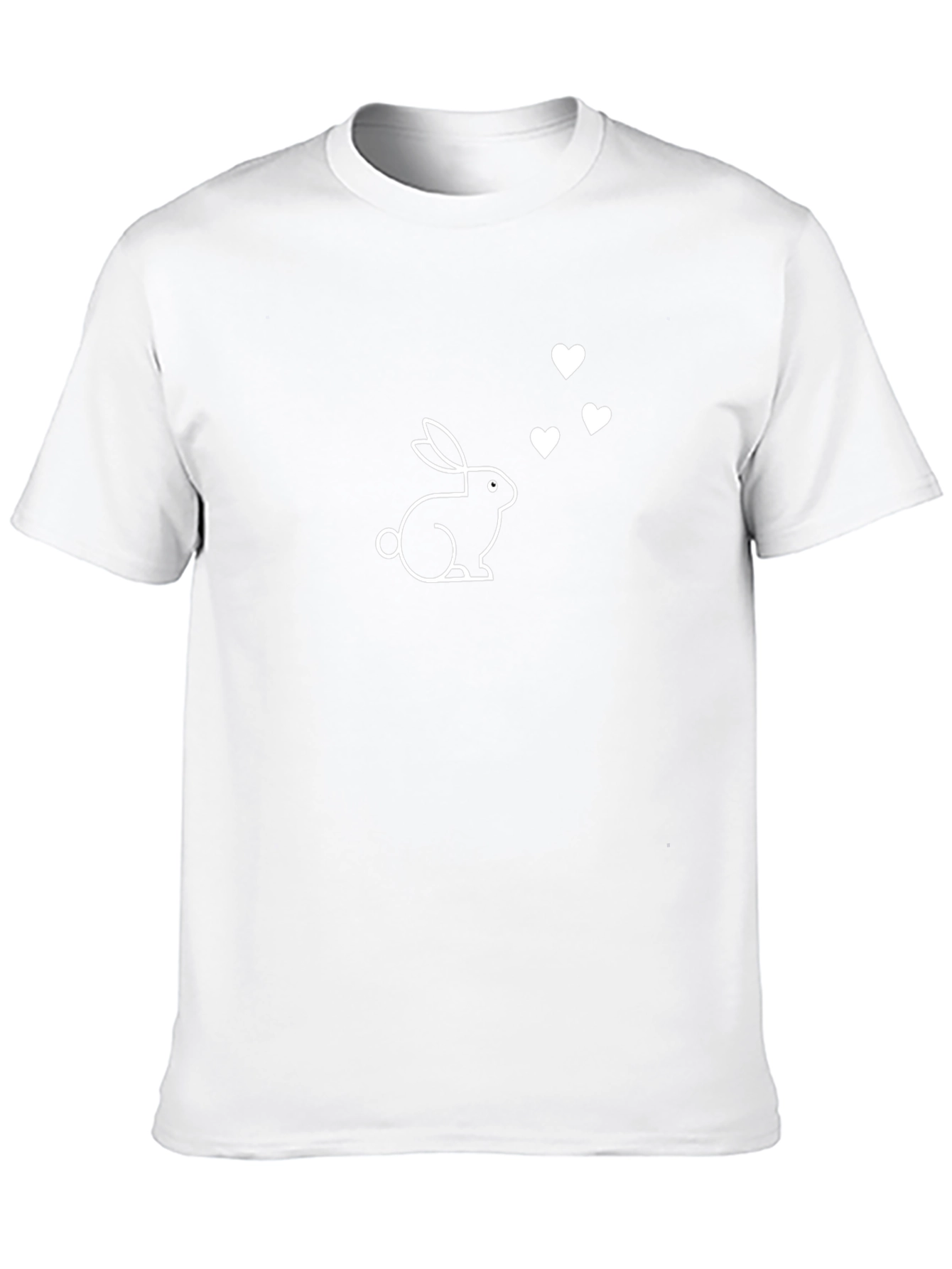 Rabbit Love Graphic T-Shirt - Casual Black Tee