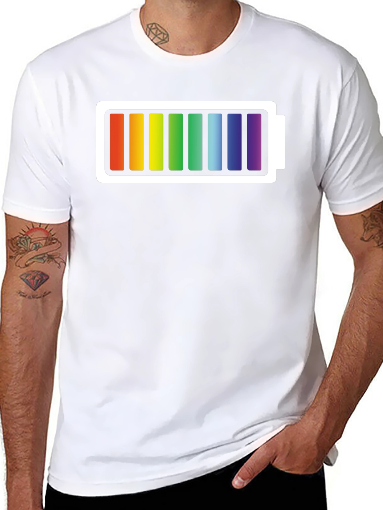 Rainbow Battery T-Shirt - Prideful Charge