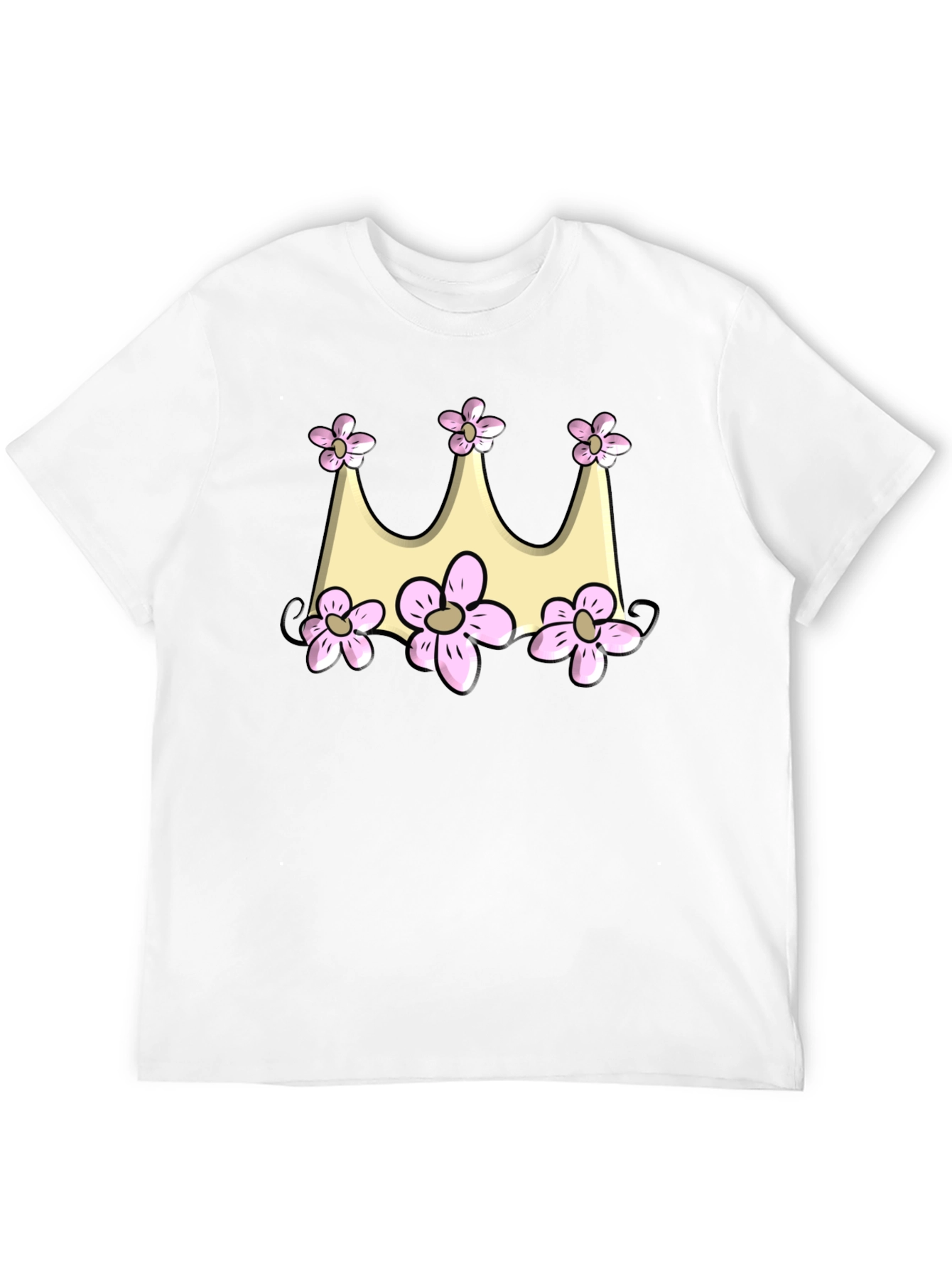 Floral Crown Graphic Black Tee