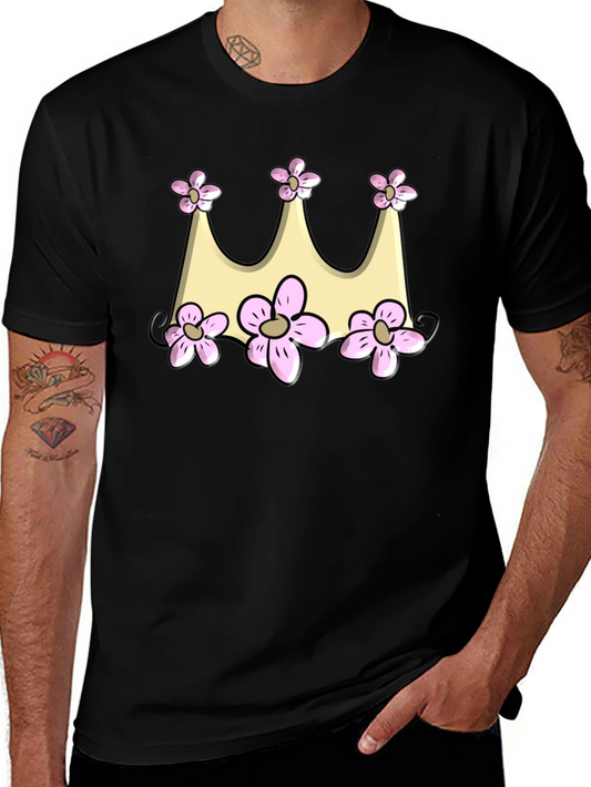 Floral Crown Graphic Black Tee