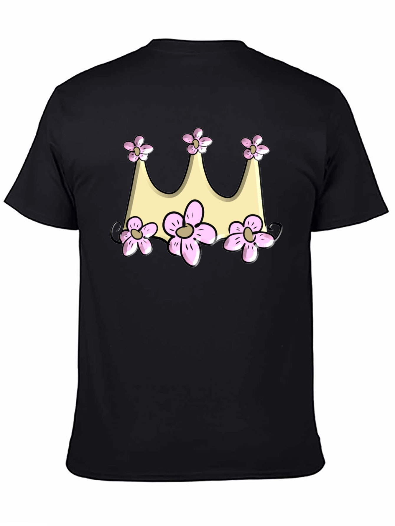 Floral Crown Graphic Black Tee