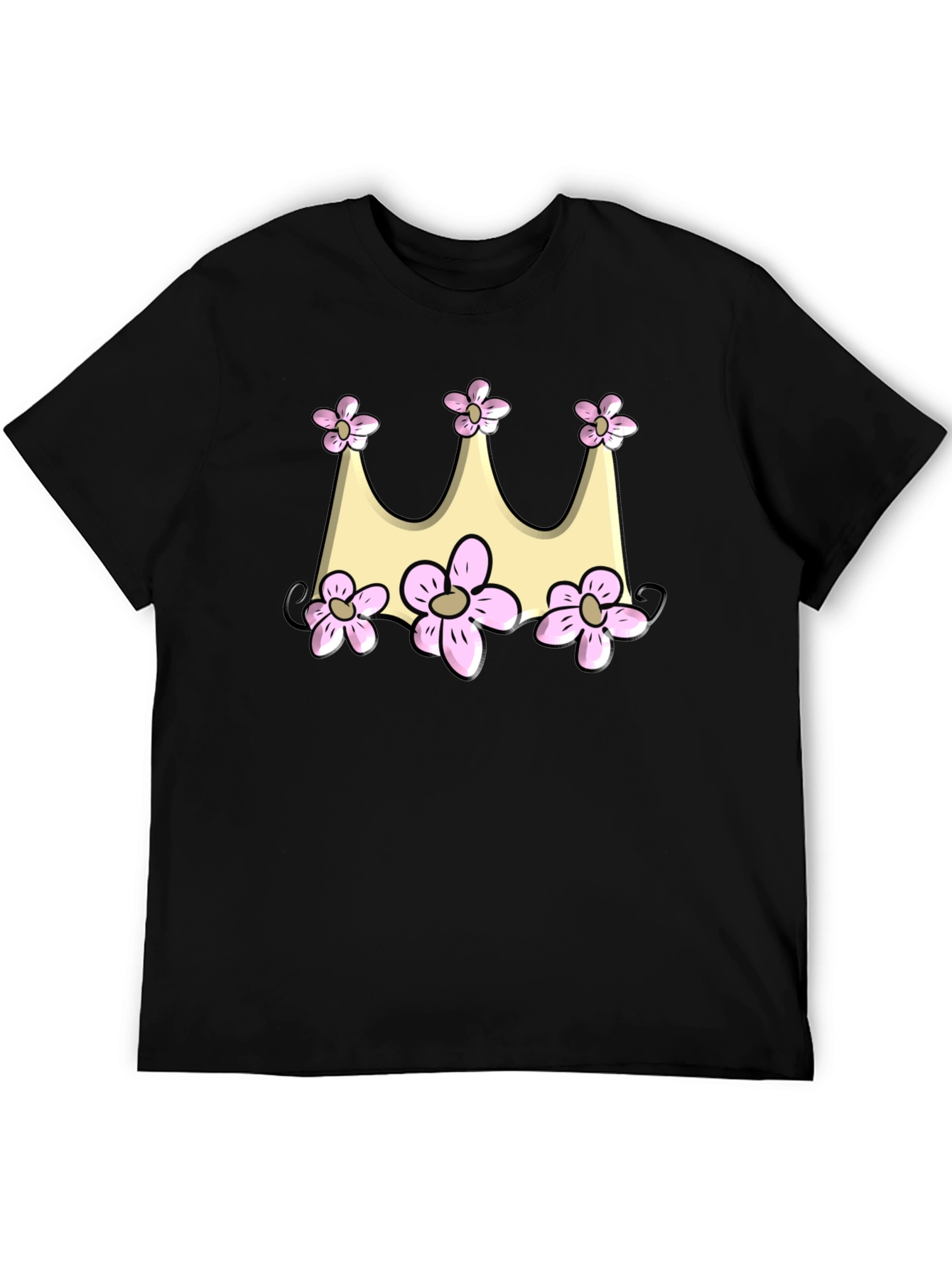 Floral Crown Graphic Black Tee