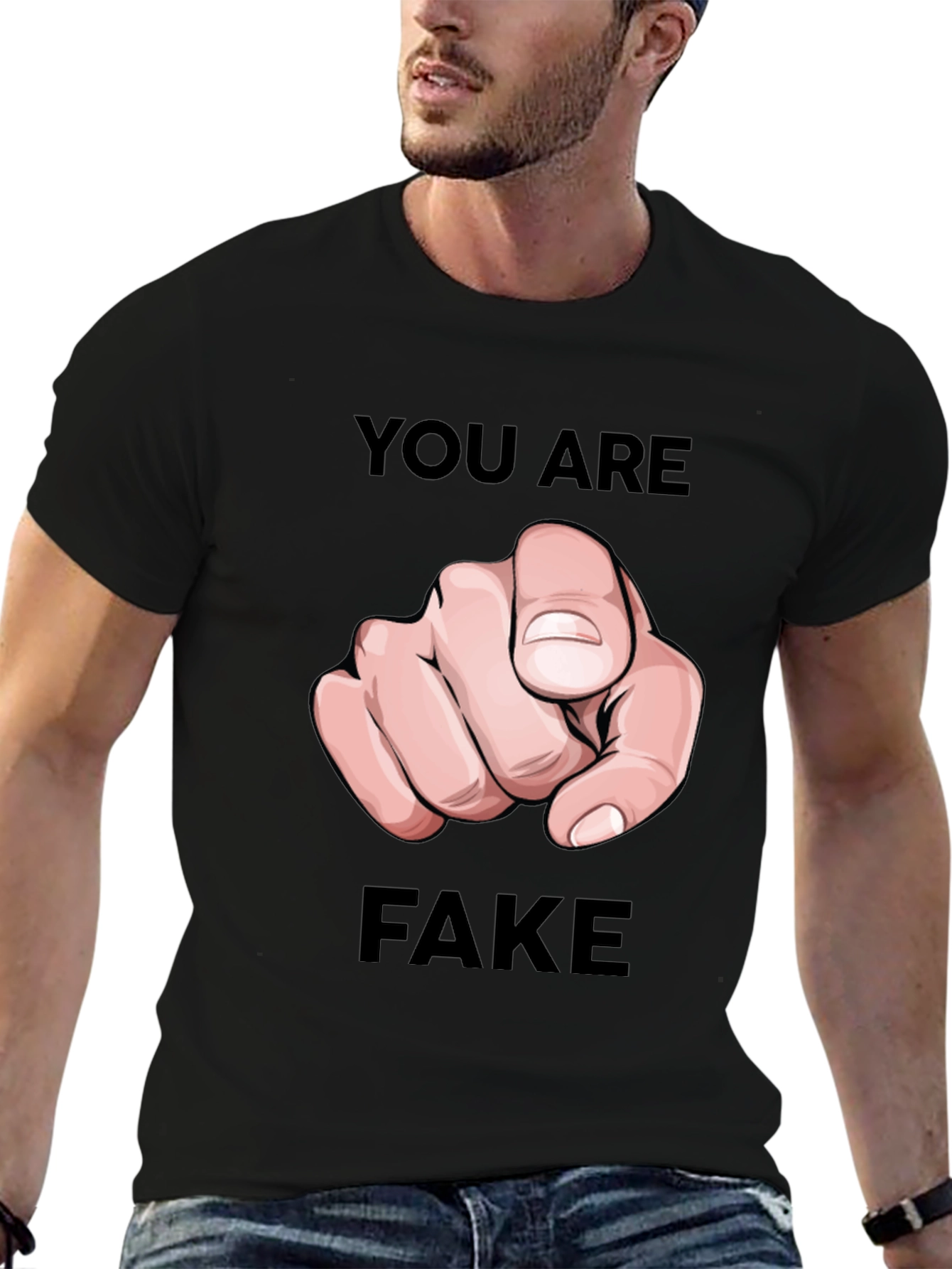 You Are Fake T-Shirt - Pointing Finger Design