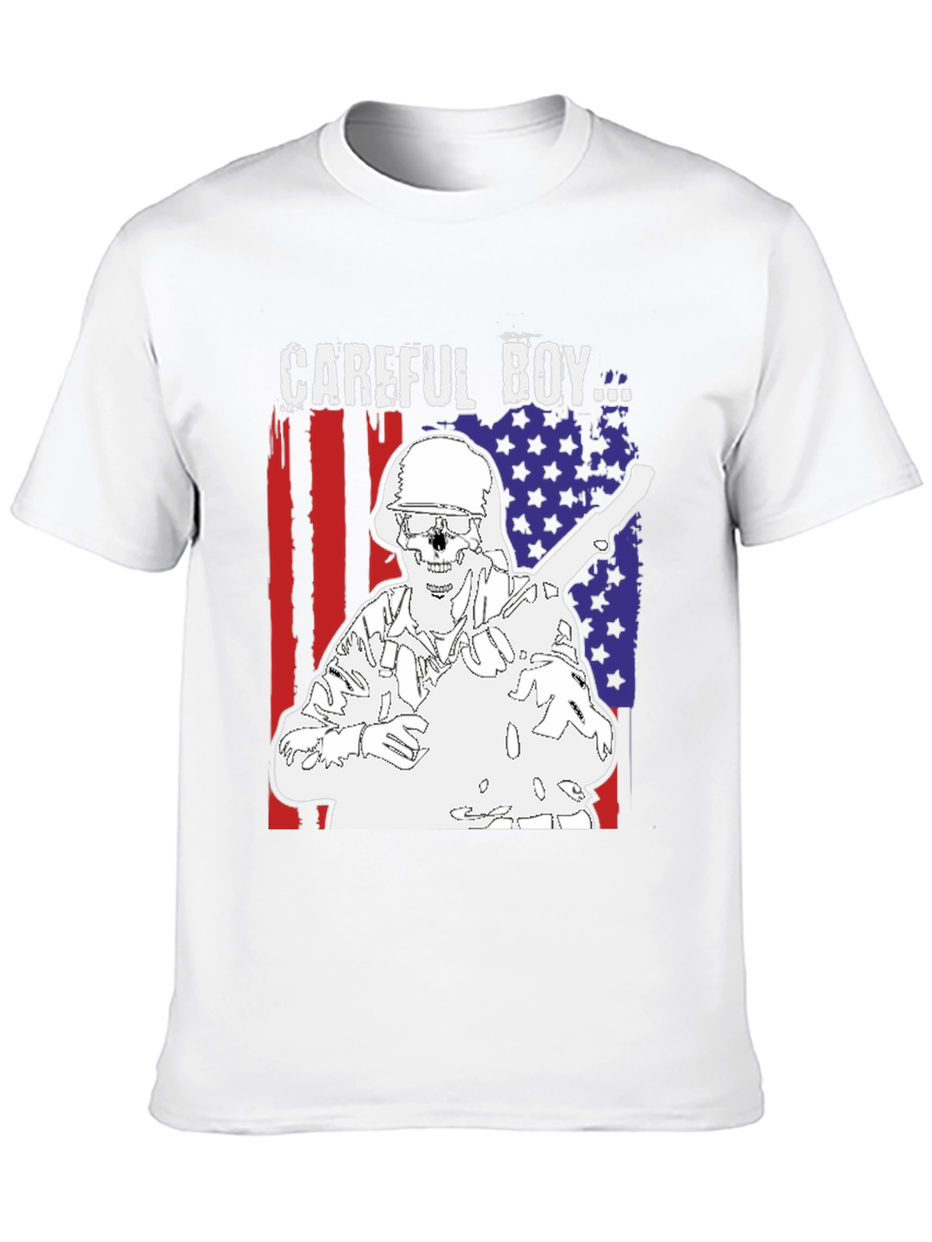 Careful Boy Graphic Print Black T-Shirt