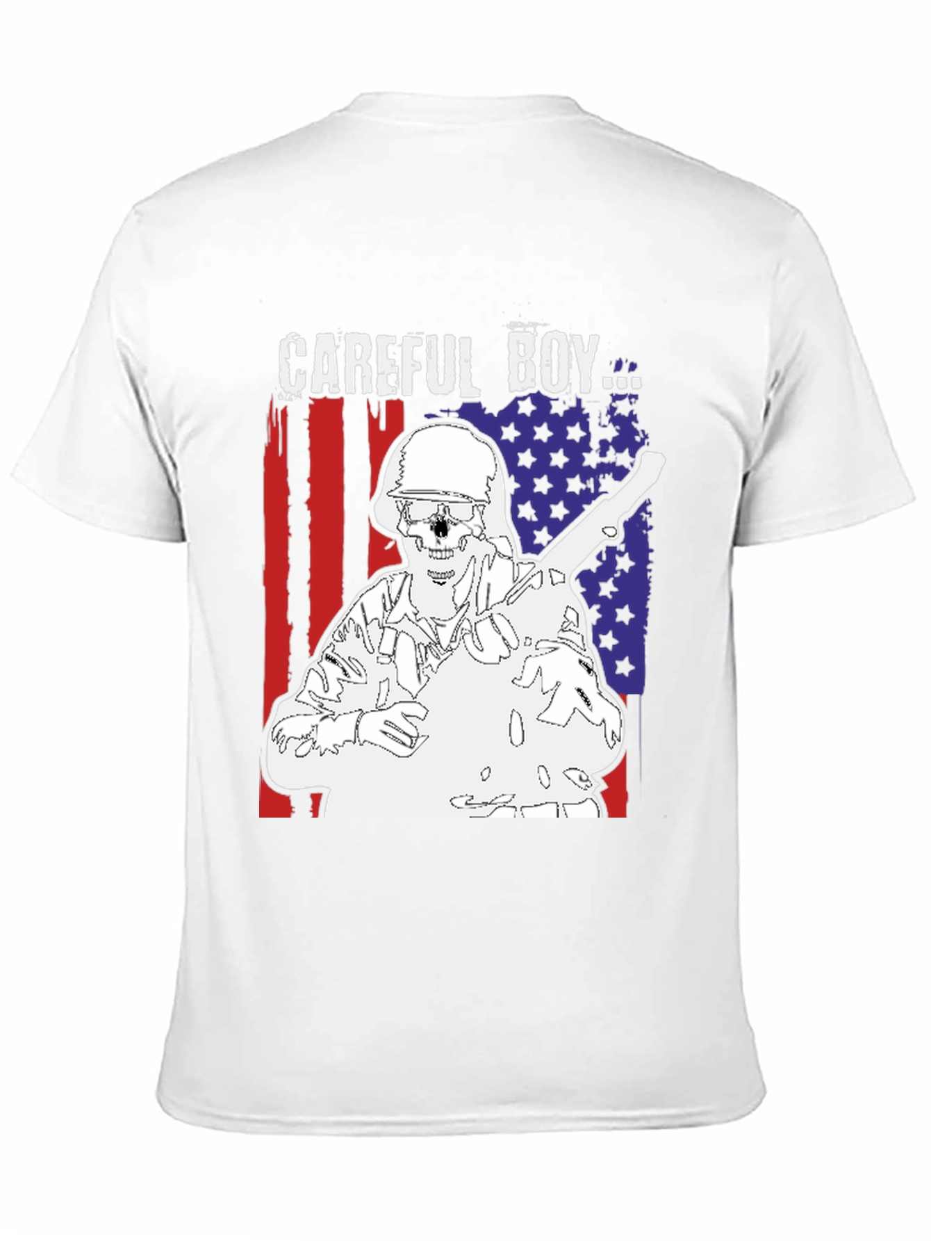 Careful Boy Graphic Print Black T-Shirt