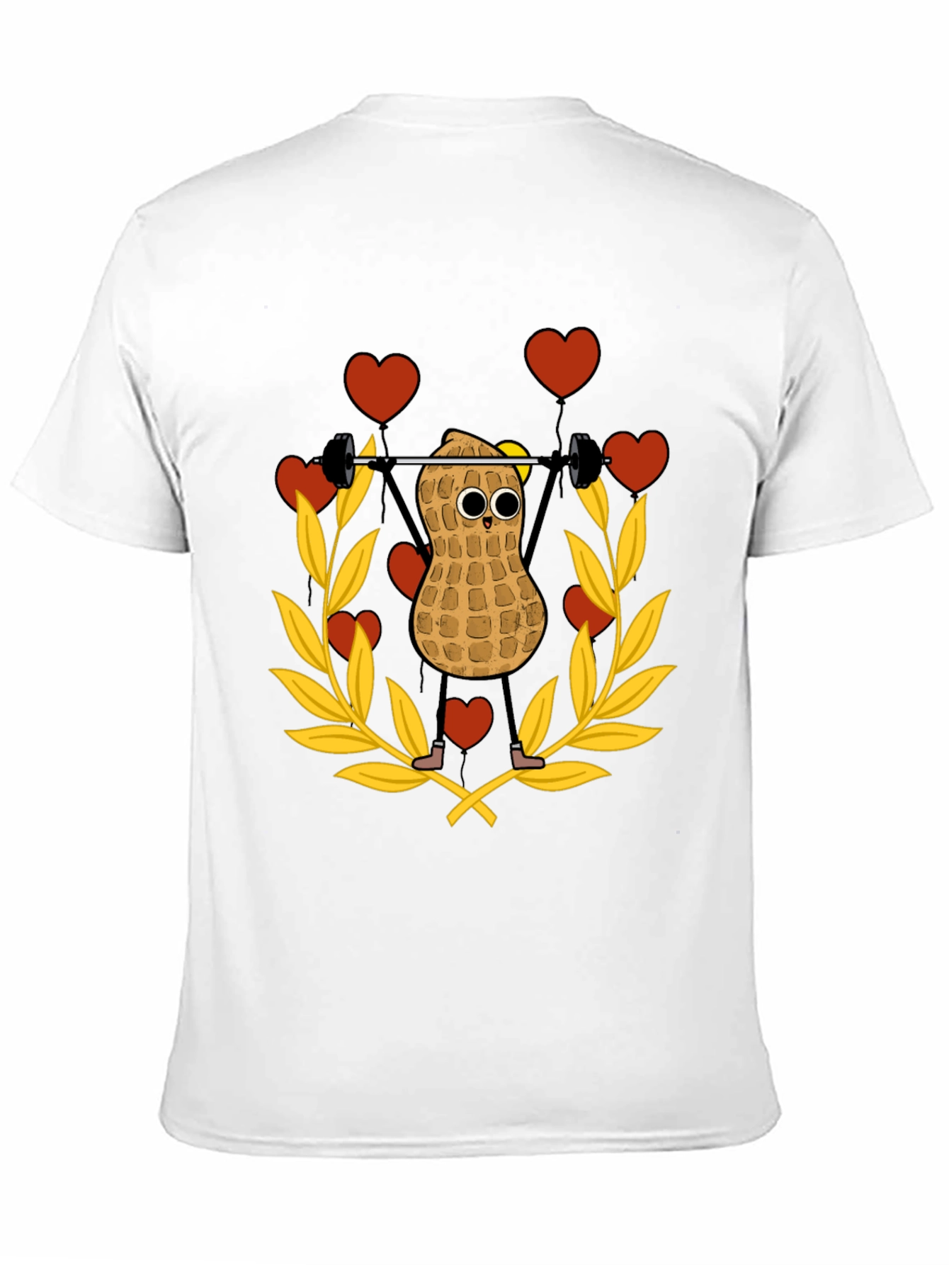 Funny Peanut Weightlifter Graphic Tee