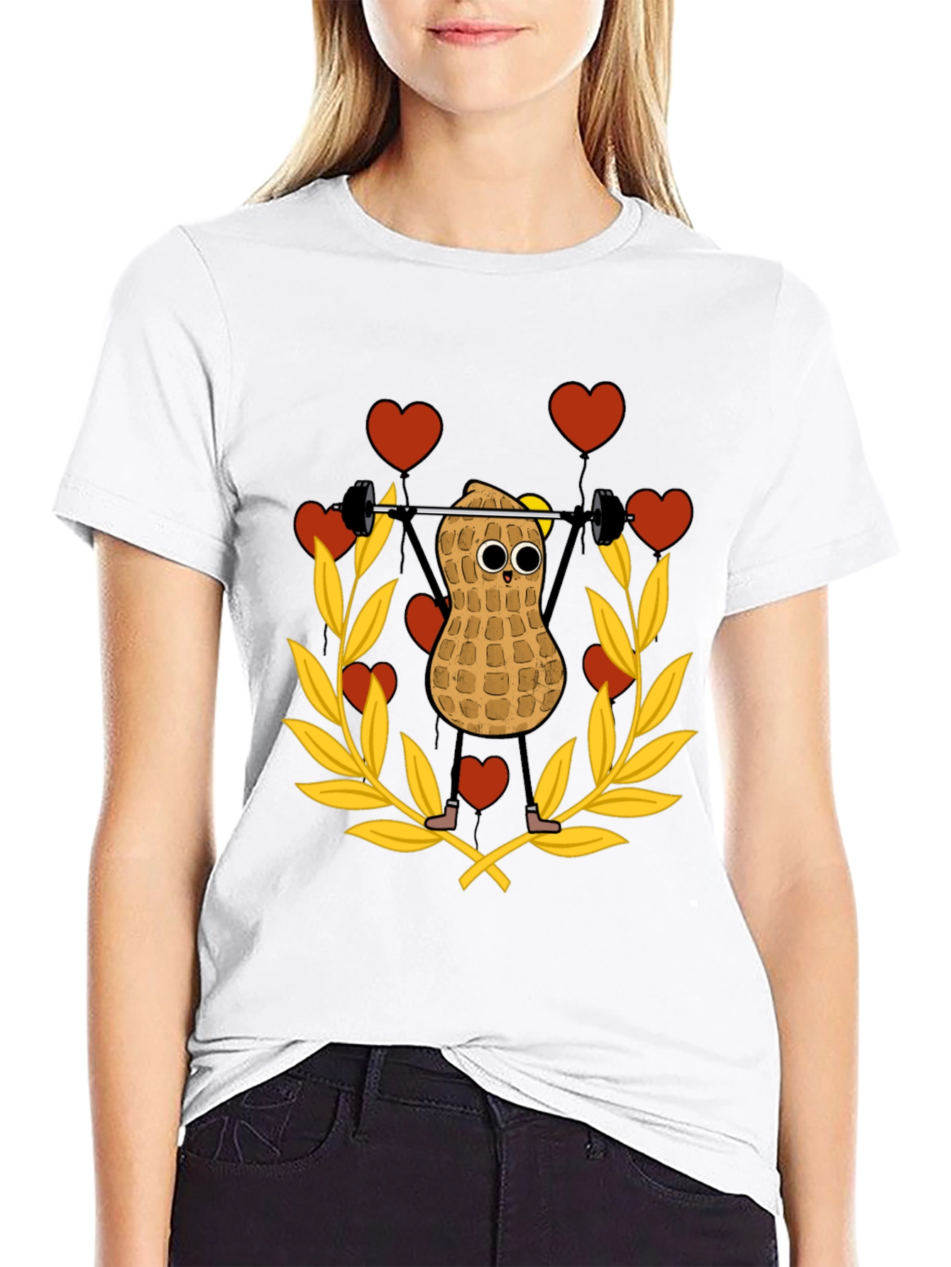 Funny Peanut Weightlifter Graphic Tee