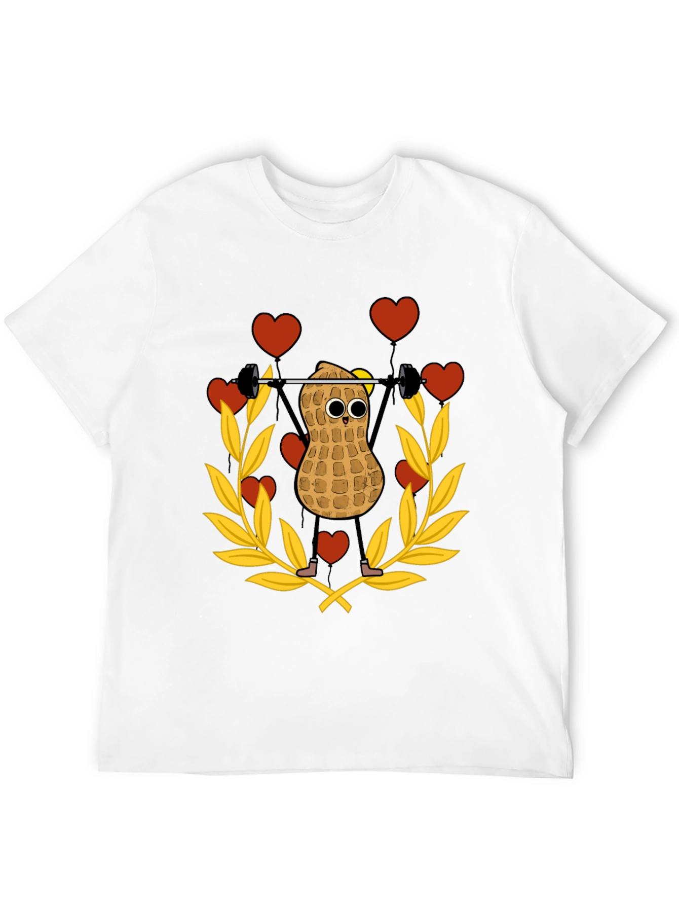 Funny Peanut Weightlifter Graphic Tee