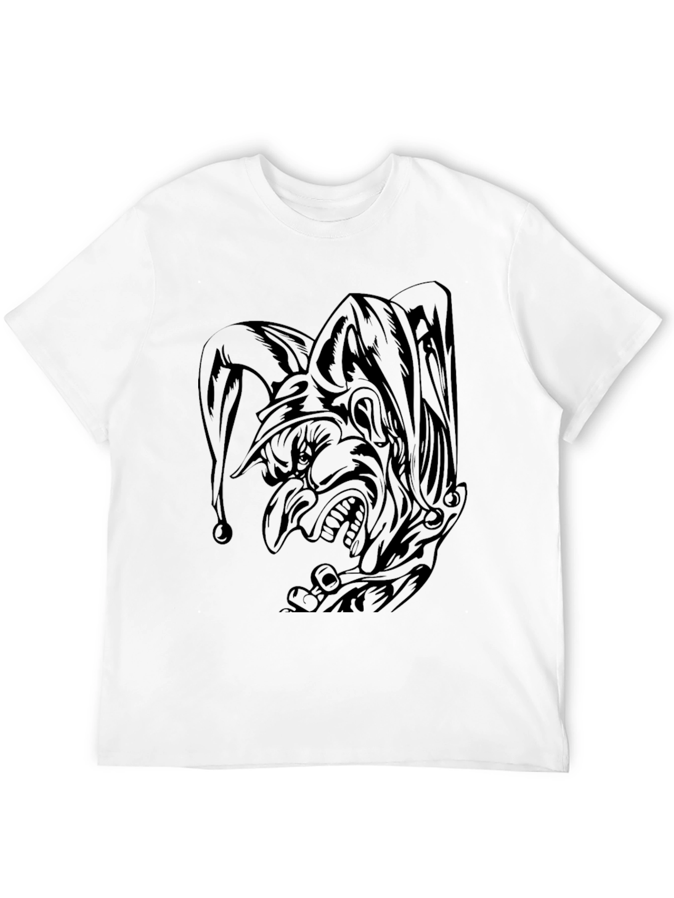 Dark Jester Graphic Tee - Black Cotton Blend T-Shirt
