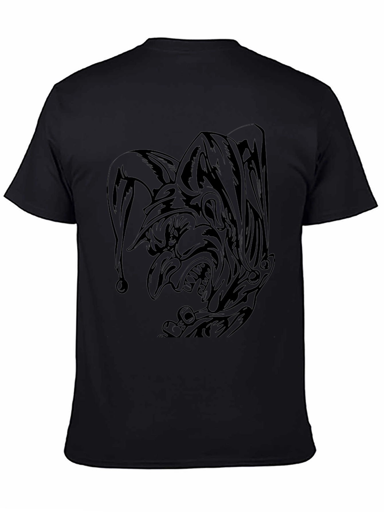 Dark Jester Graphic Tee - Black Cotton Blend T-Shirt