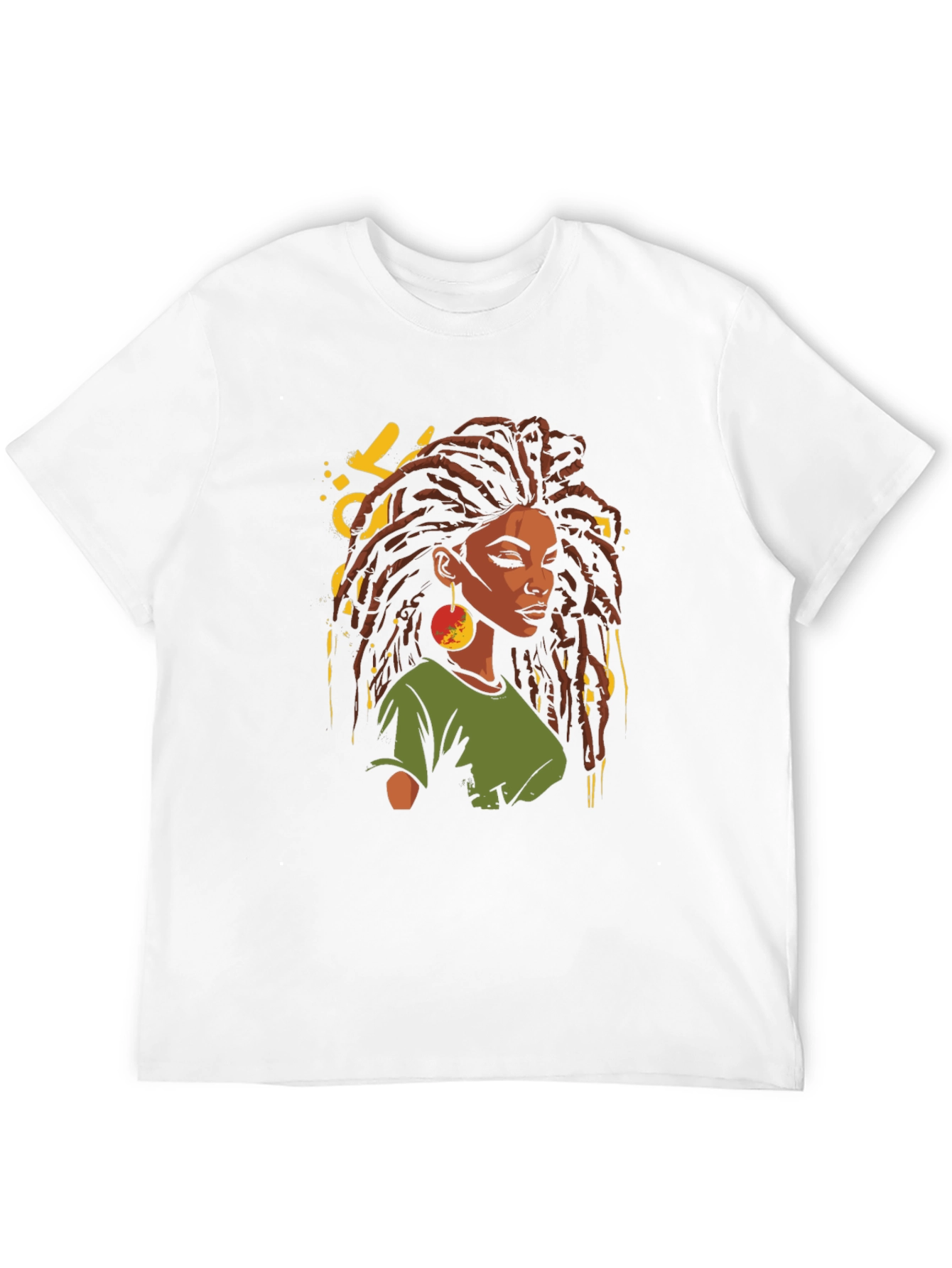 Rasta Woman Graphic T-Shirt - Black