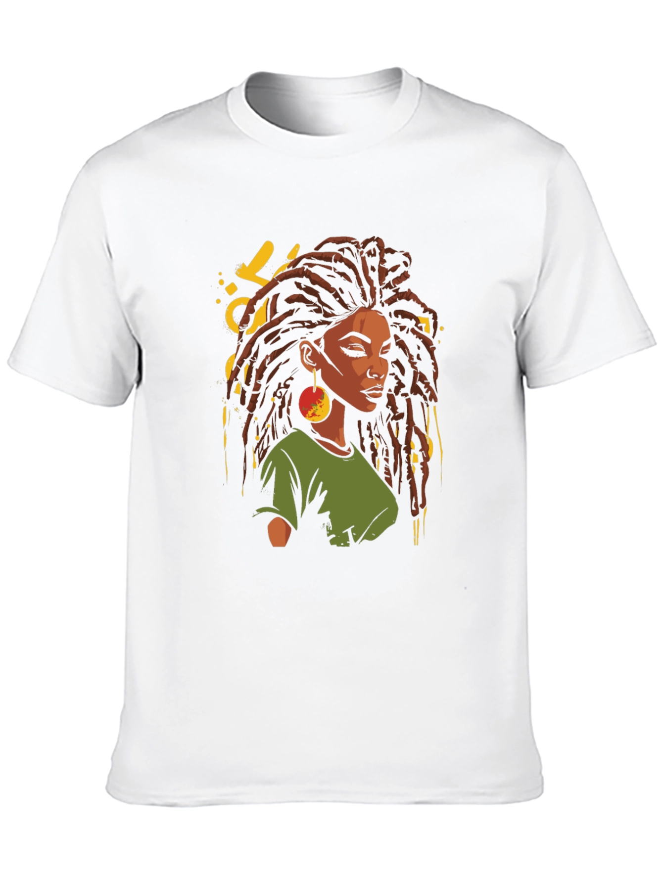 Rasta Woman Graphic T-Shirt - Black