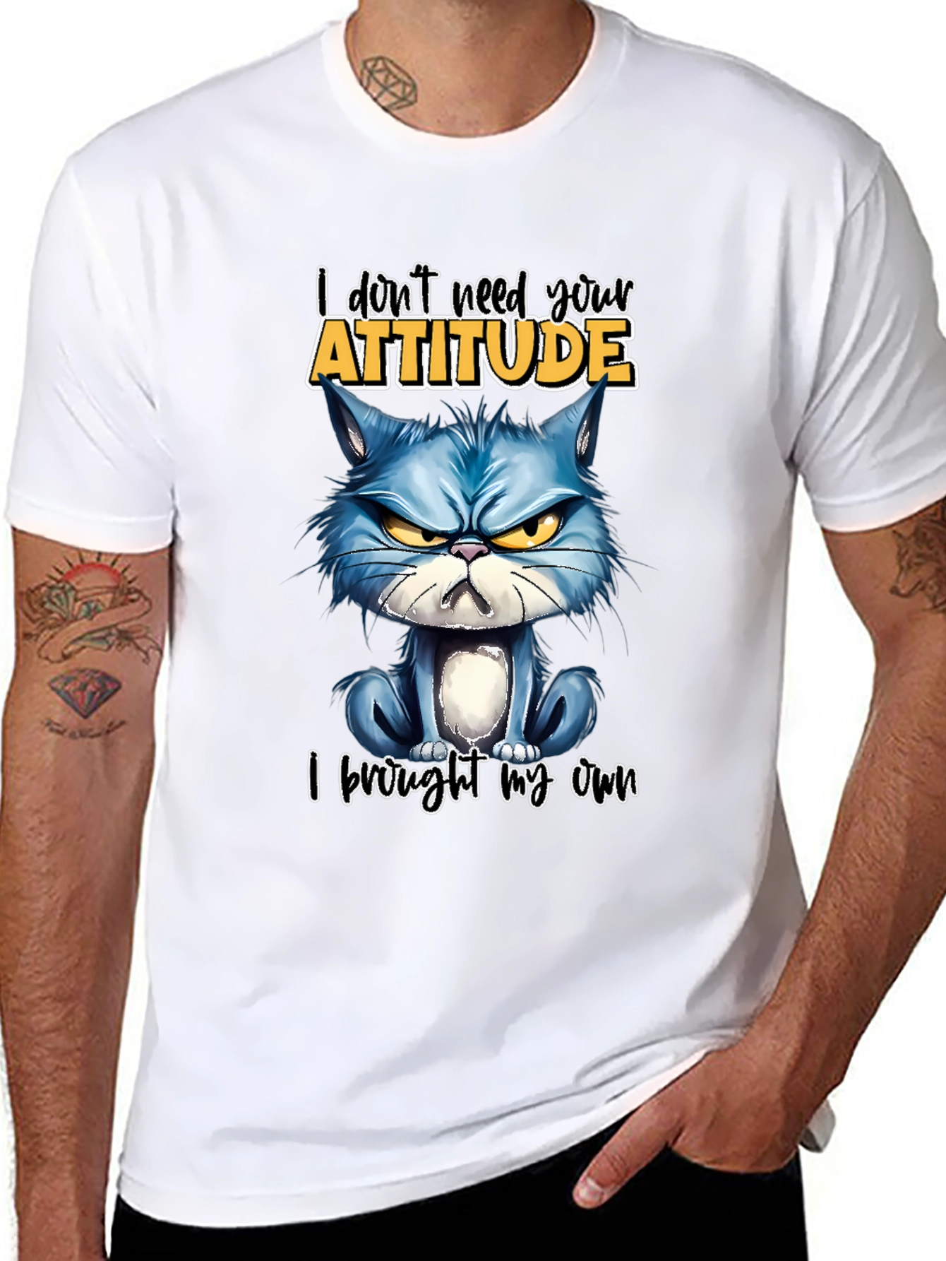 Grumpy Cat Attitude T-Shirt - Sarcastic Novelty Tee
