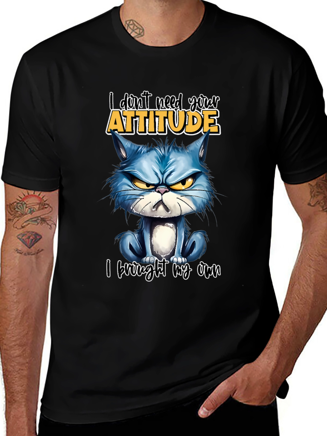 Grumpy Cat Attitude T-Shirt - Sarcastic Novelty Tee