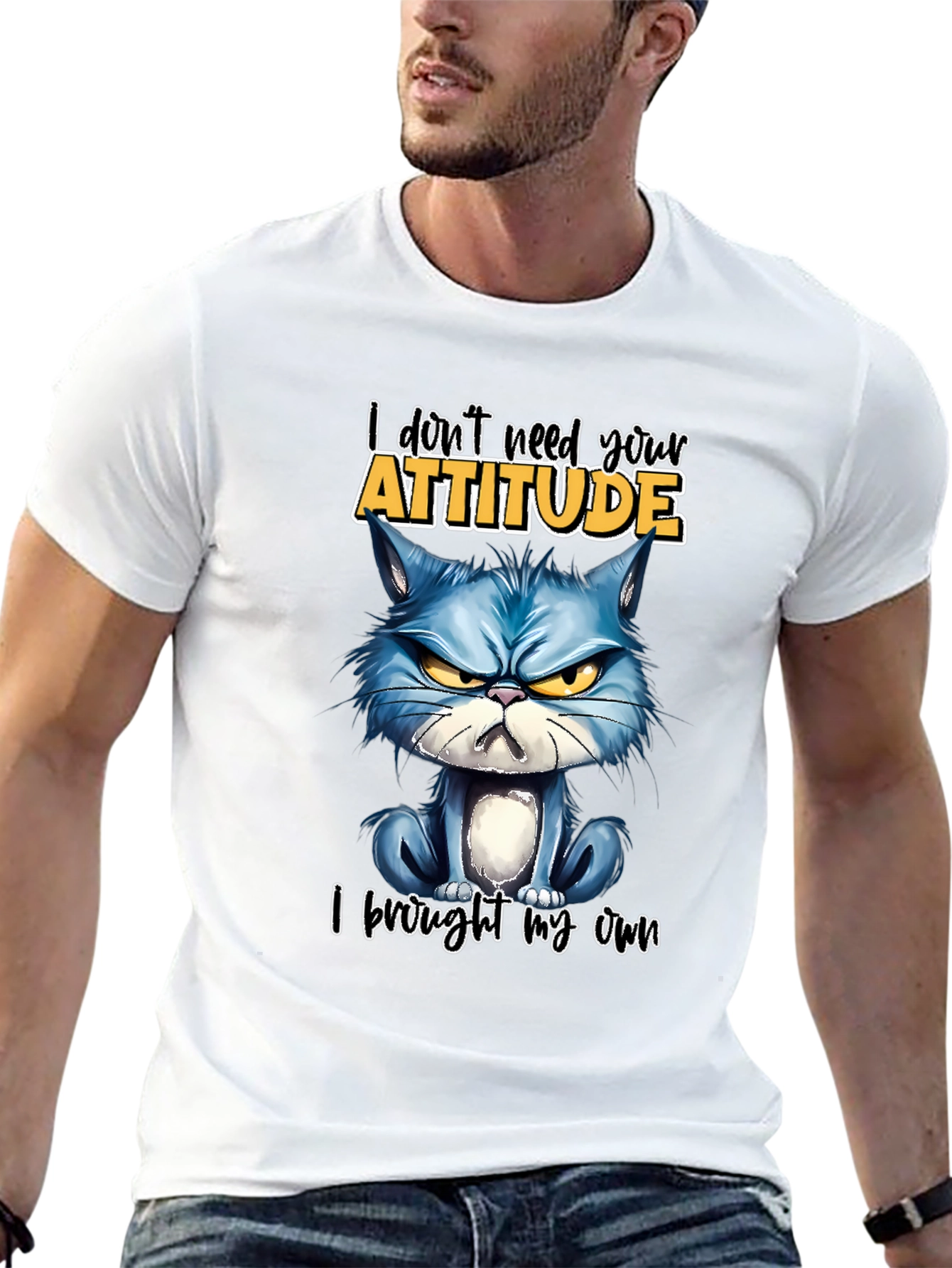Grumpy Cat Attitude T-Shirt - Sarcastic Novelty Tee