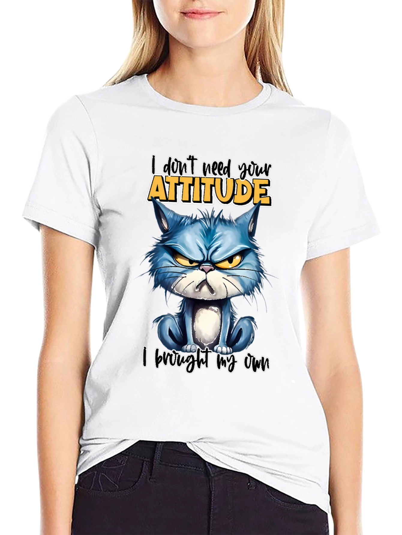 Grumpy Cat Attitude T-Shirt - Sarcastic Novelty Tee