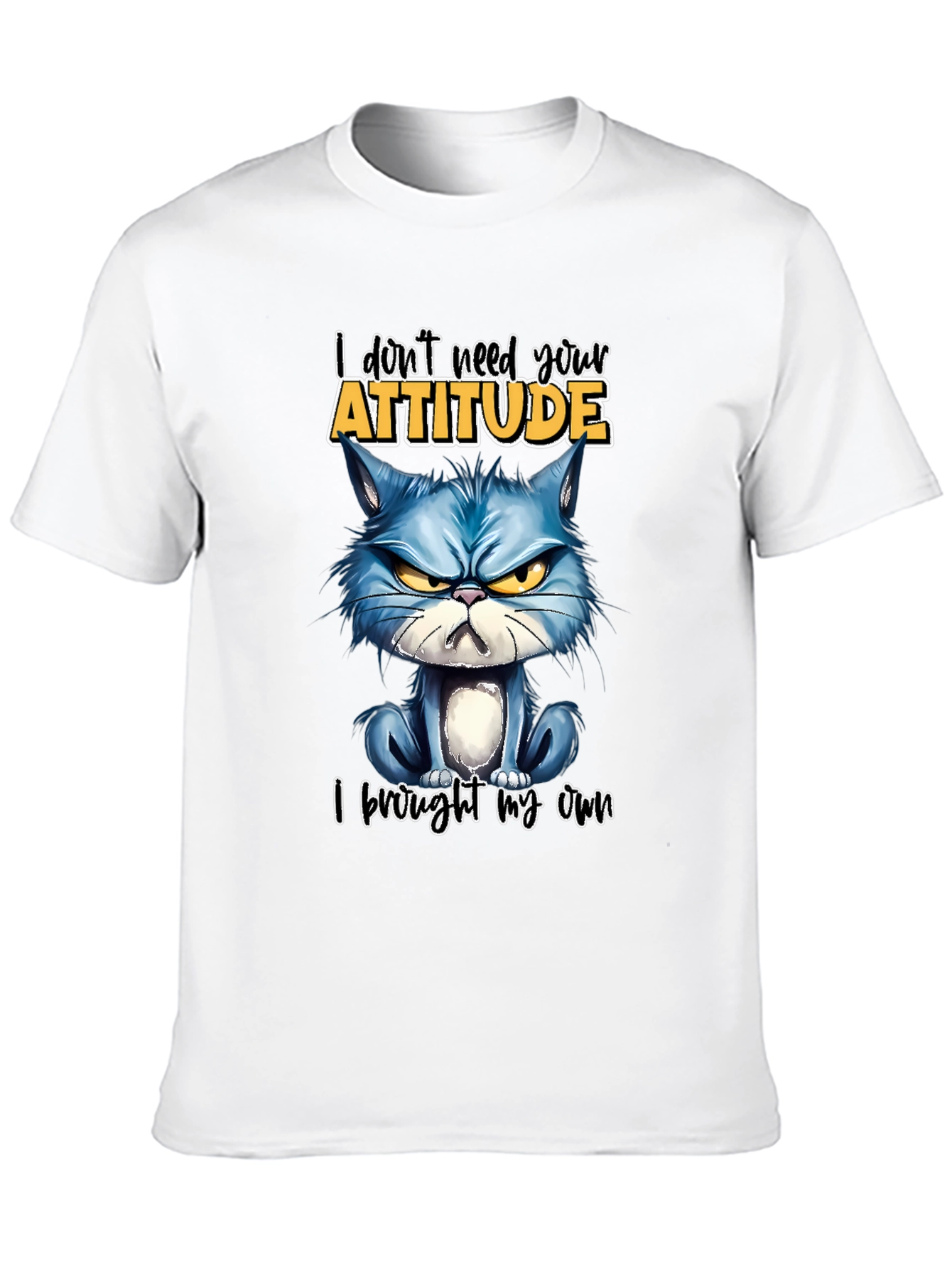 Grumpy Cat Attitude T-Shirt - Sarcastic Novelty Tee