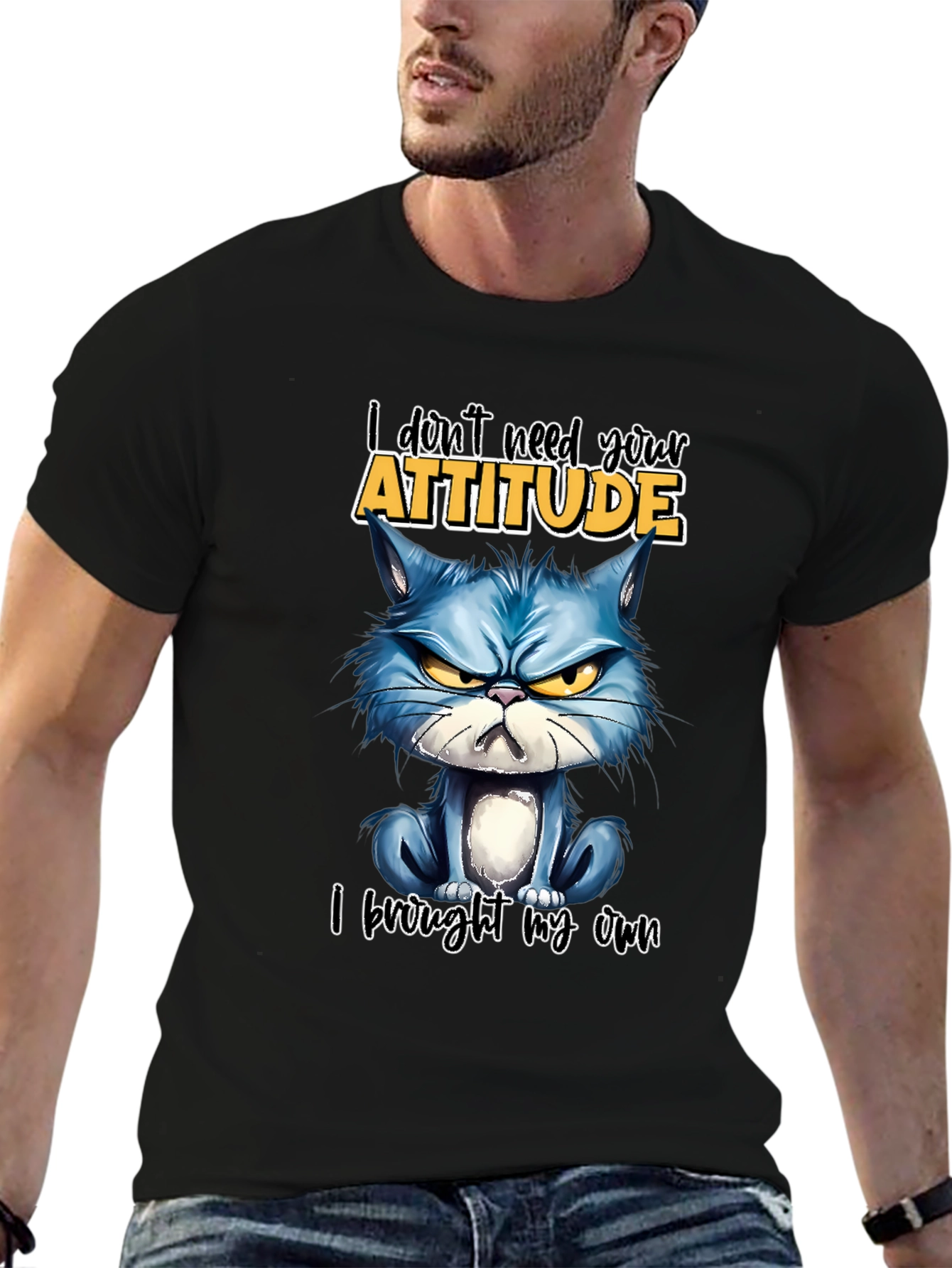 Grumpy Cat Attitude T-Shirt - Sarcastic Novelty Tee