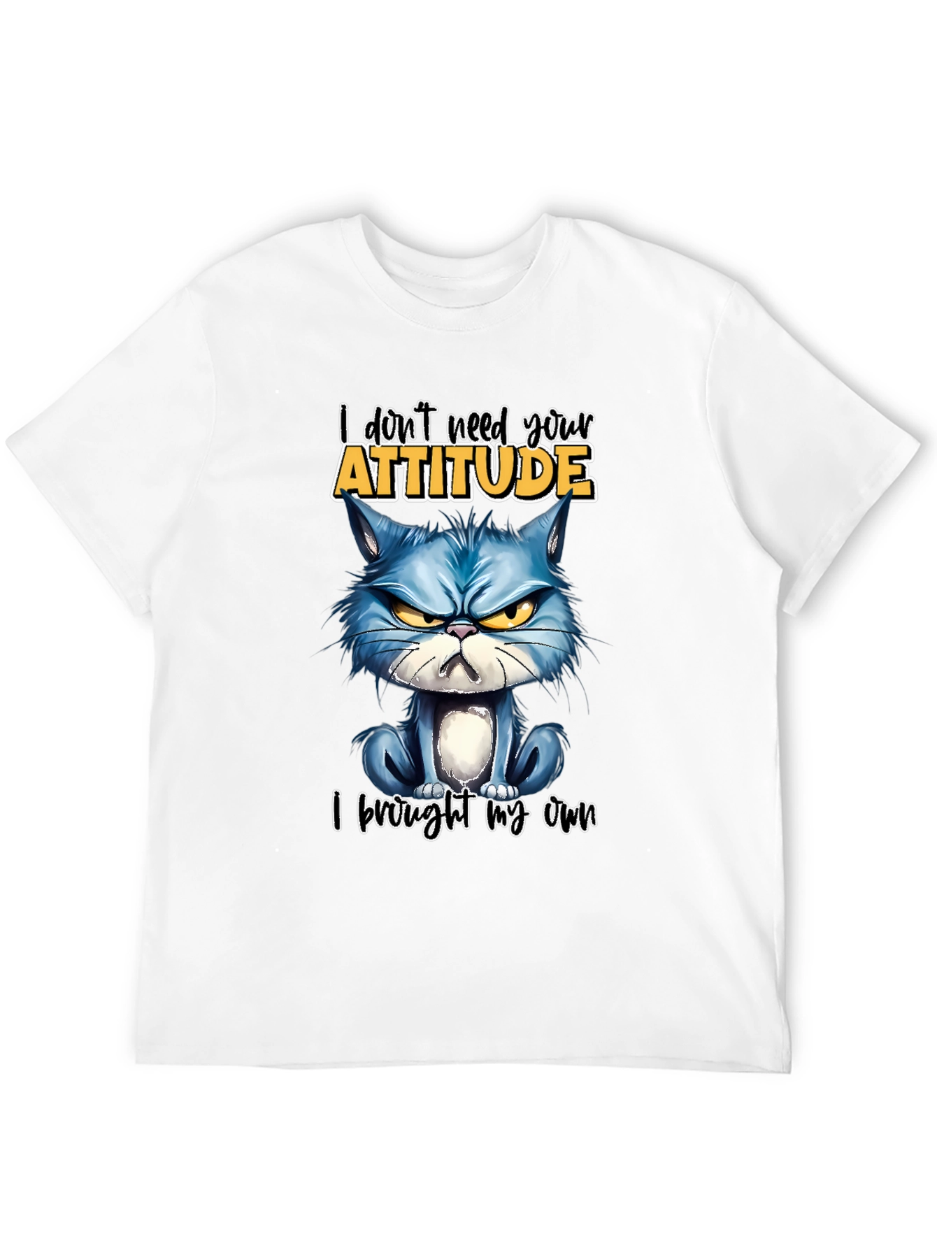 Grumpy Cat Attitude T-Shirt - Sarcastic Novelty Tee