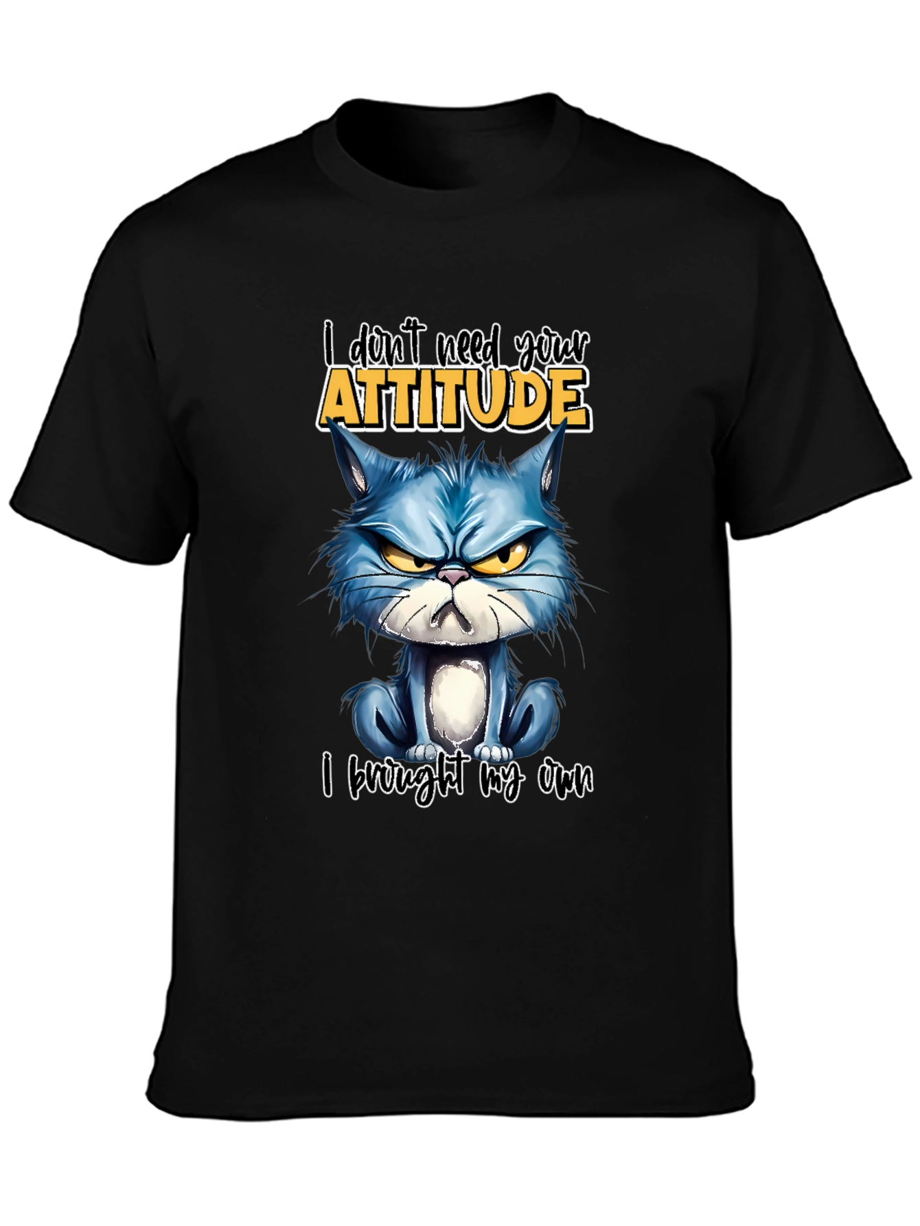 Grumpy Cat Attitude T-Shirt - Sarcastic Novelty Tee