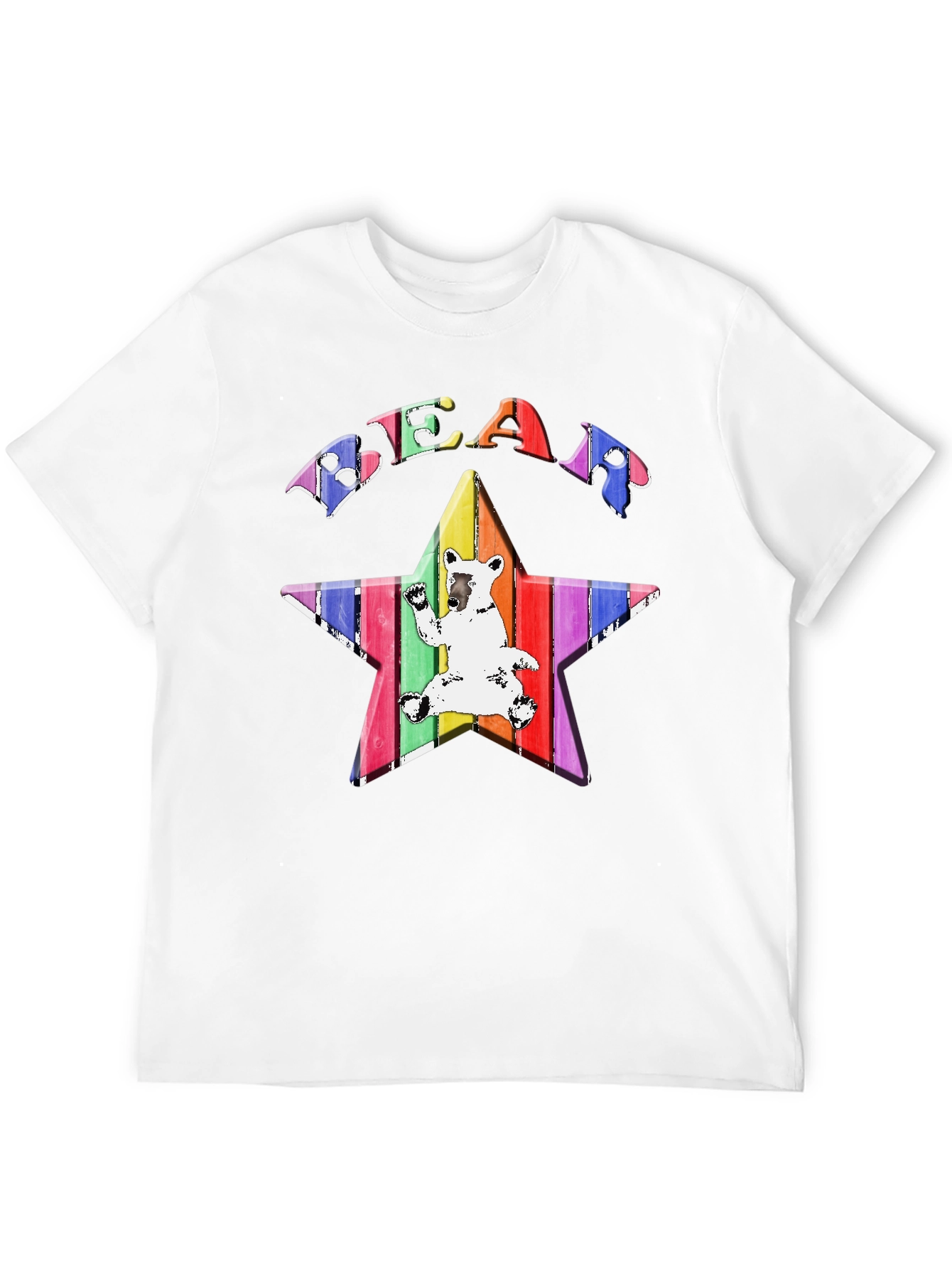 Rainbow Bear Star Graphic T-Shirt