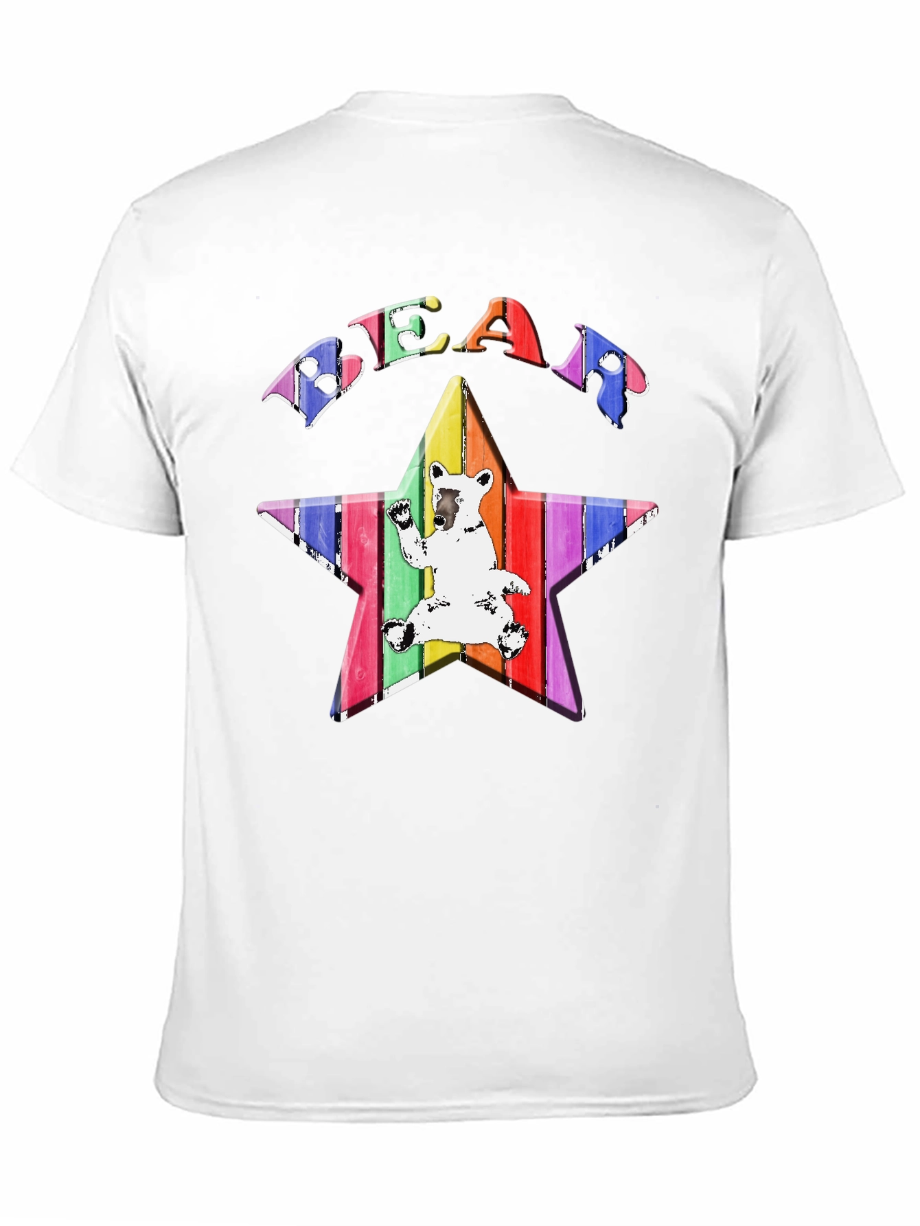 Rainbow Bear Star Graphic T-Shirt