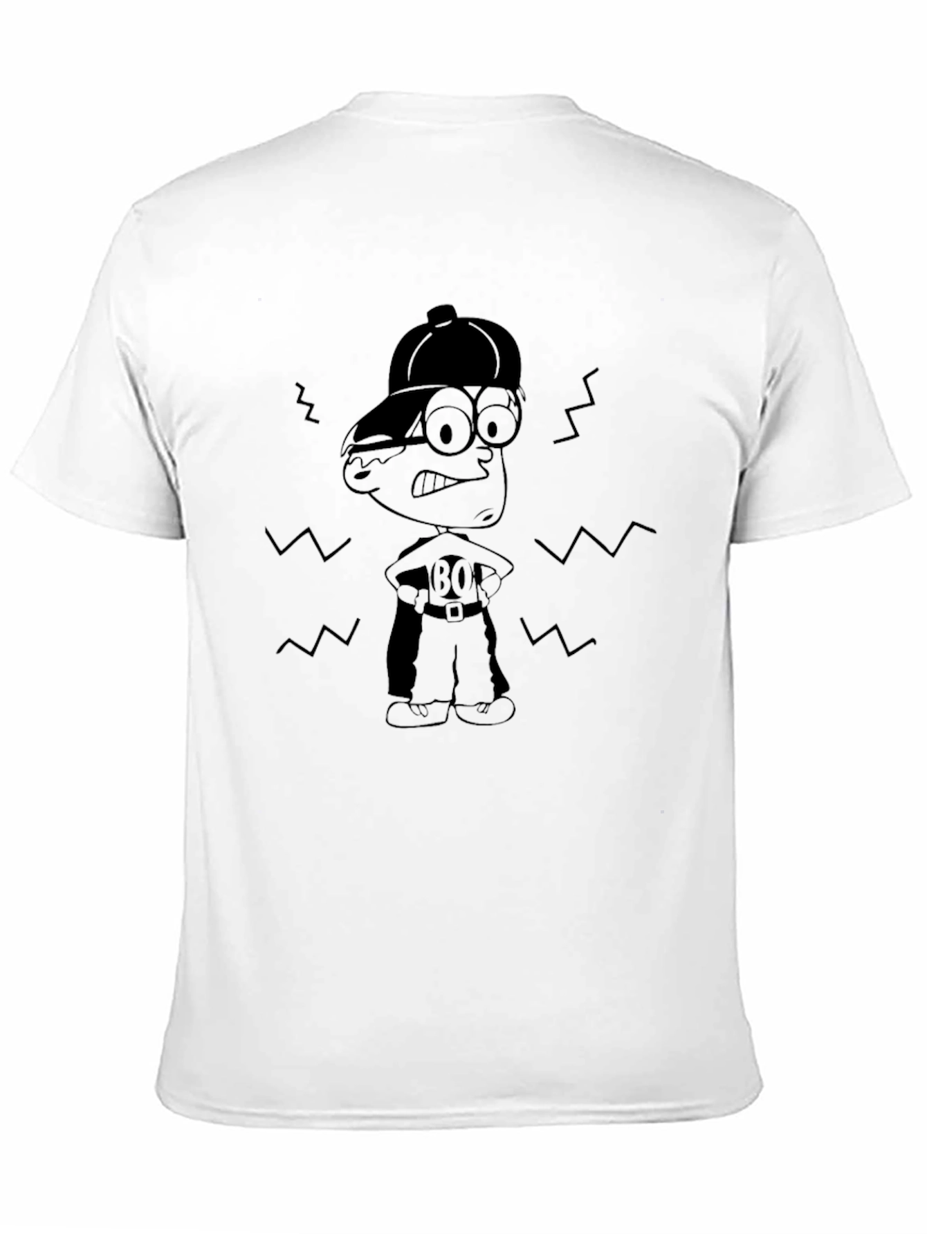 Retro Cartoon Character Black T-Shirt