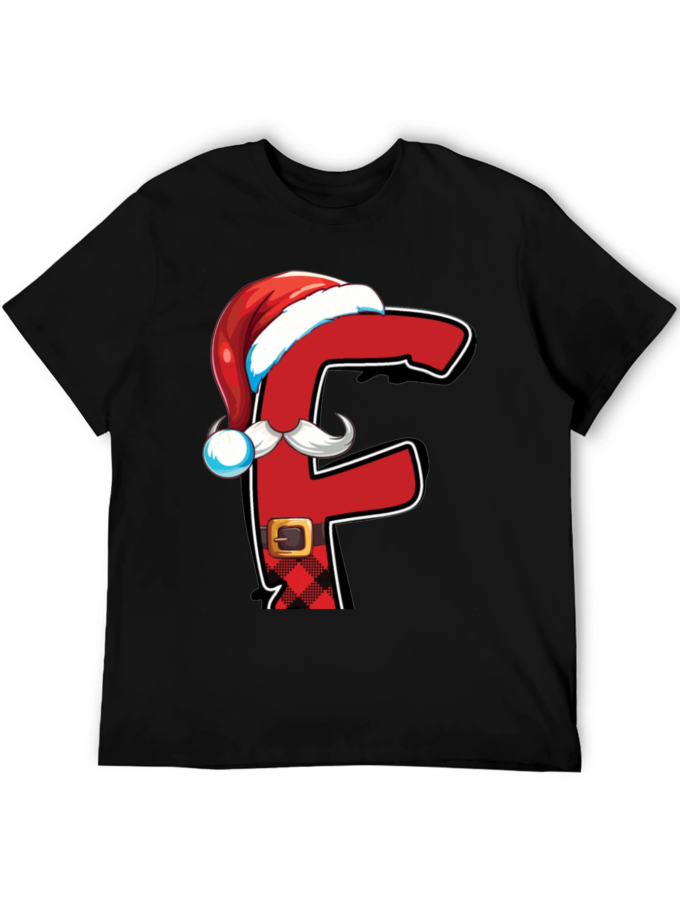Festive Alphabet Letter F Santa T-Shirt