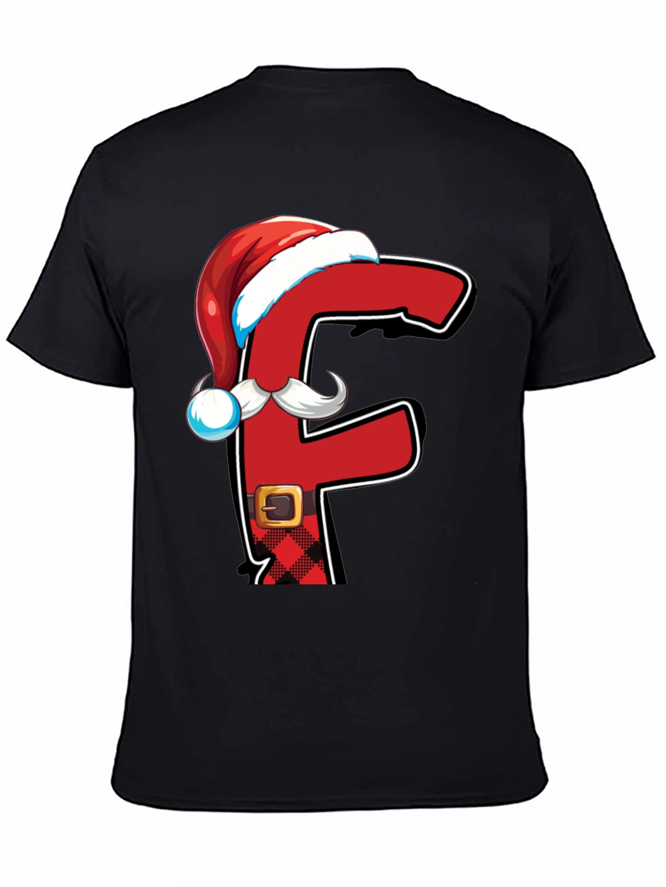 Festive Alphabet Letter F Santa T-Shirt