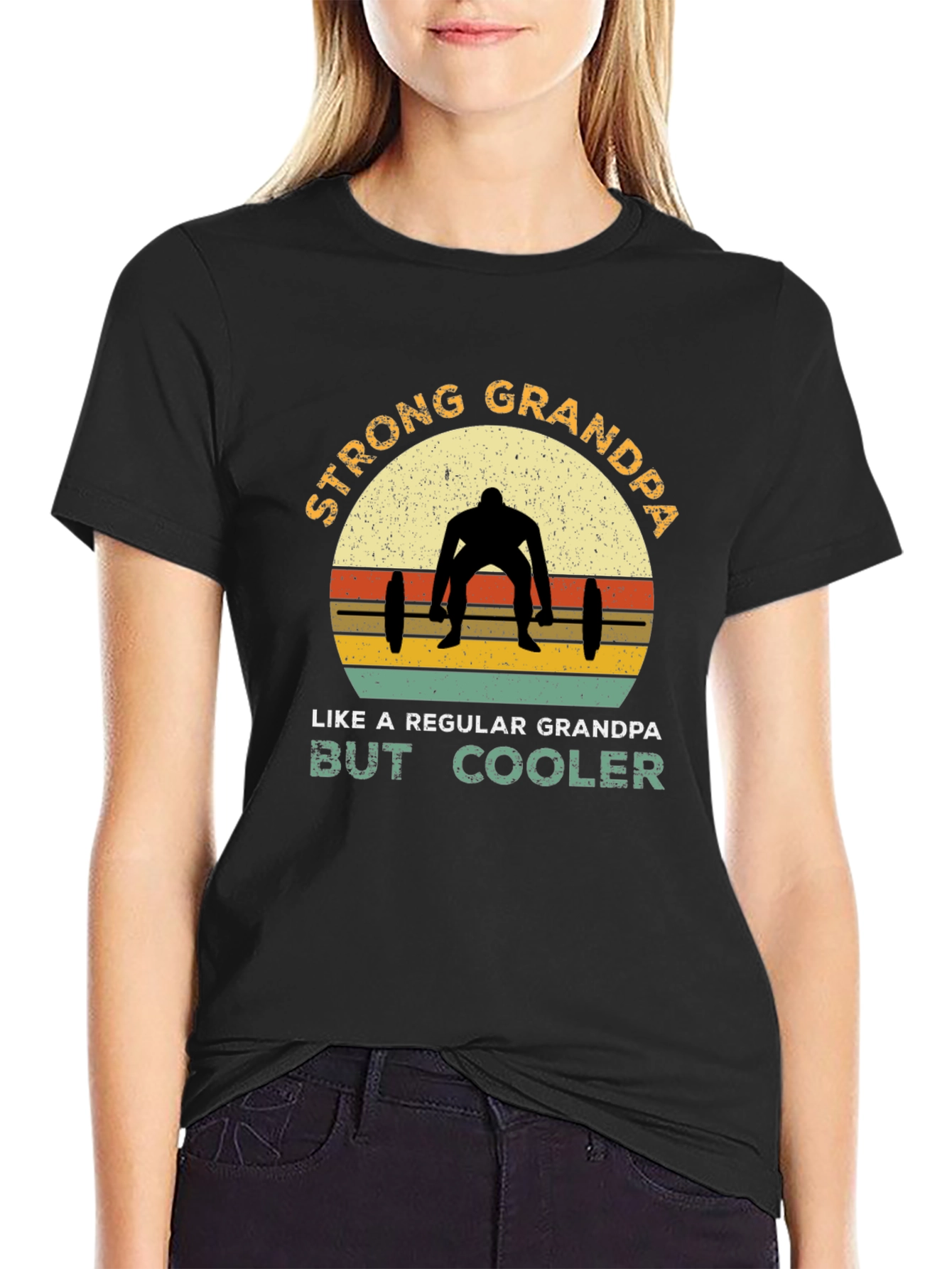 Strong Grandpa T-Shirt: Weightlifting Grandpa Design