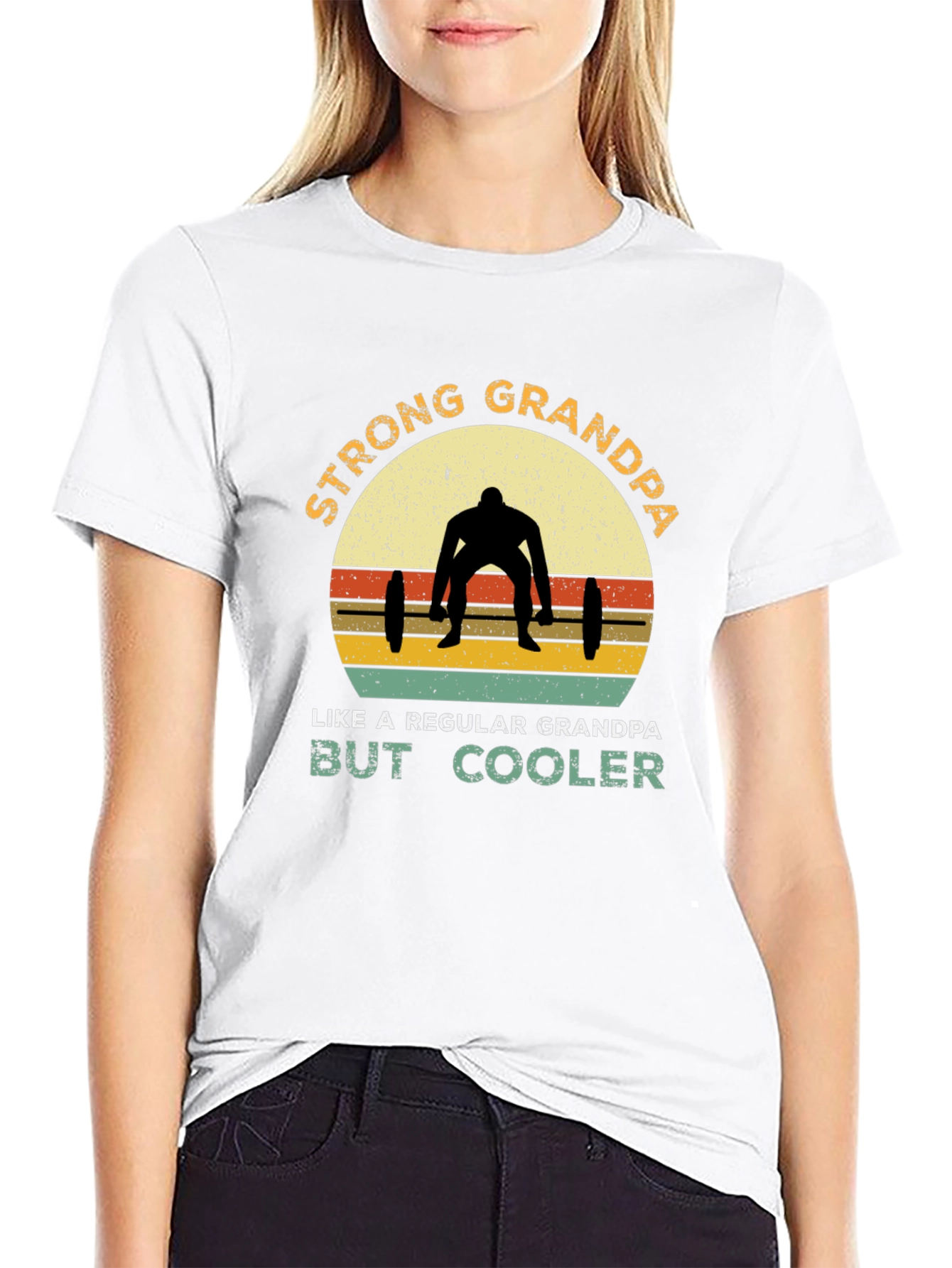 Strong Grandpa T-Shirt: Weightlifting Grandpa Design