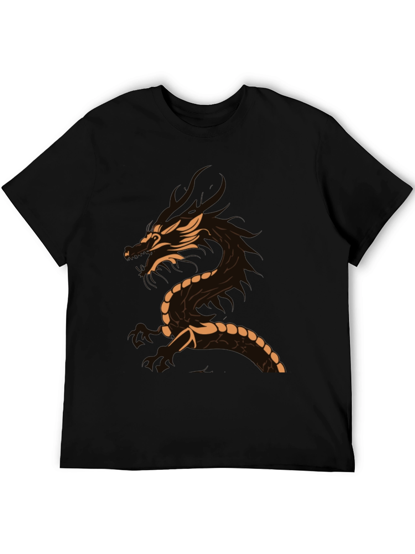 Dragon Graphic Tee - Black Casual T-Shirt